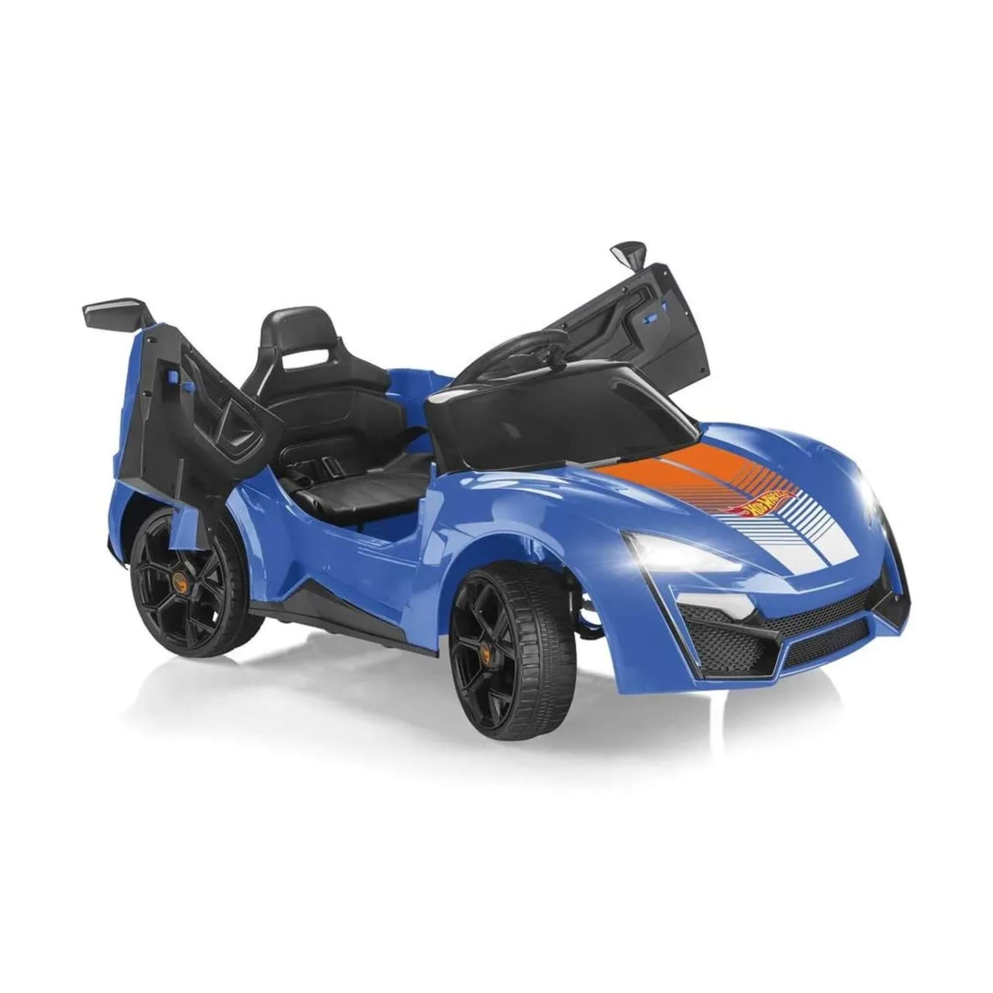 Carro Elétrico Infantil Rádio Controle R/C Ride on Hot Wheels Azul 12V Multikids - BR1383