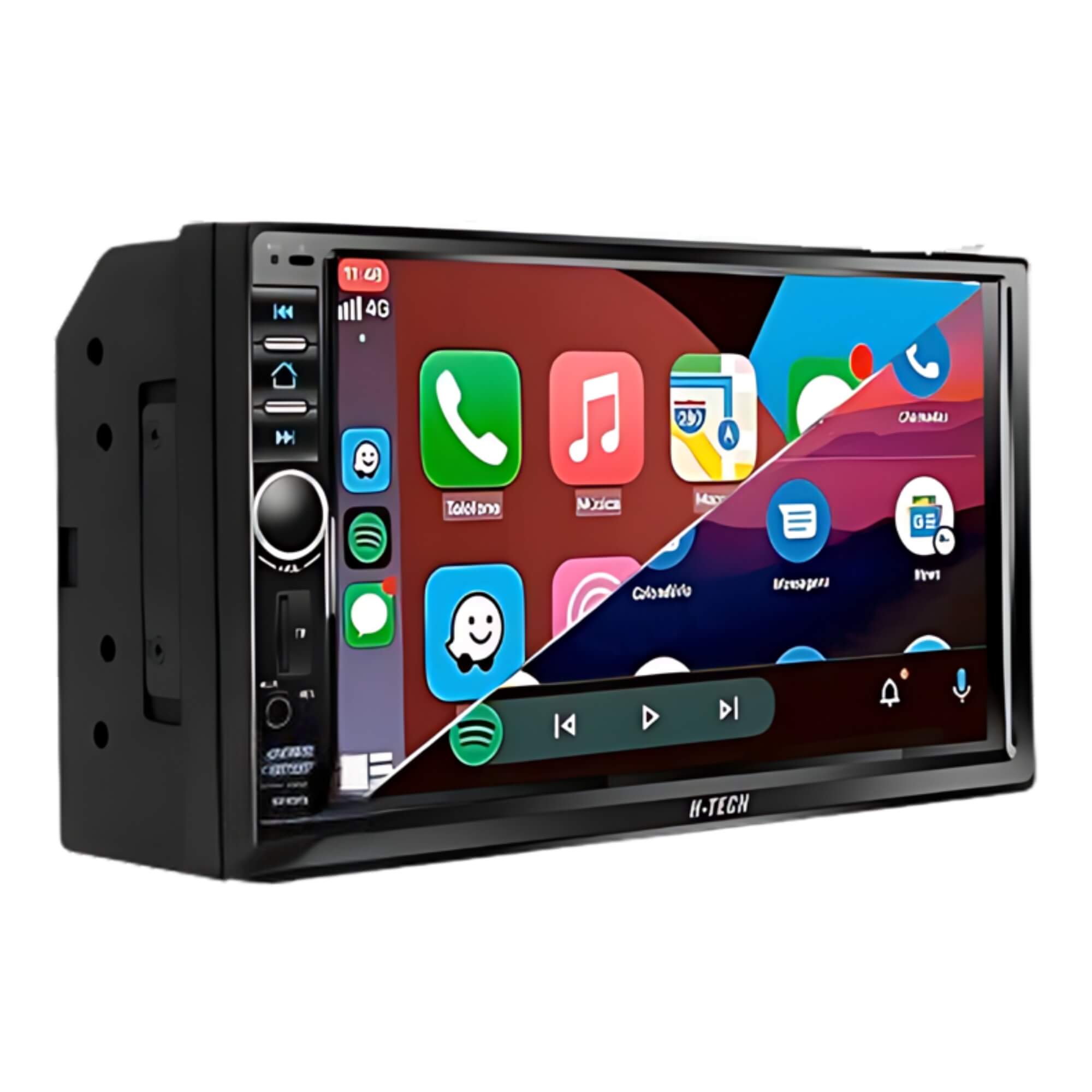 Central Multimídia 7" Polegadas USB/SD CARD/AUX/BT/ESP/CP/AA Com Botão H-TECH - 5625CA