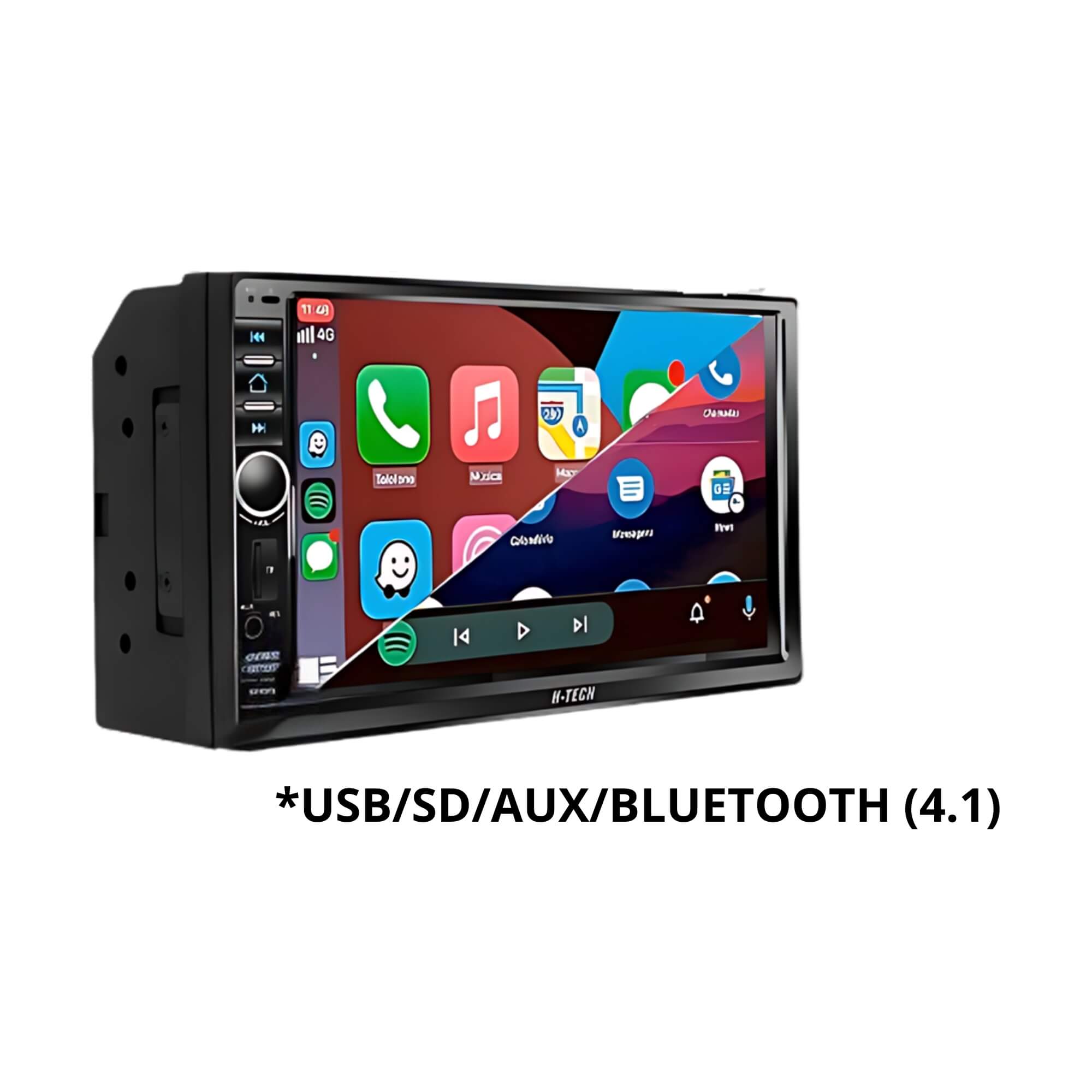 Central Multimídia 7" Polegadas USB/SD CARD/AUX/BT/ESP/CP/AA Com Botão H-TECH - 5625CA