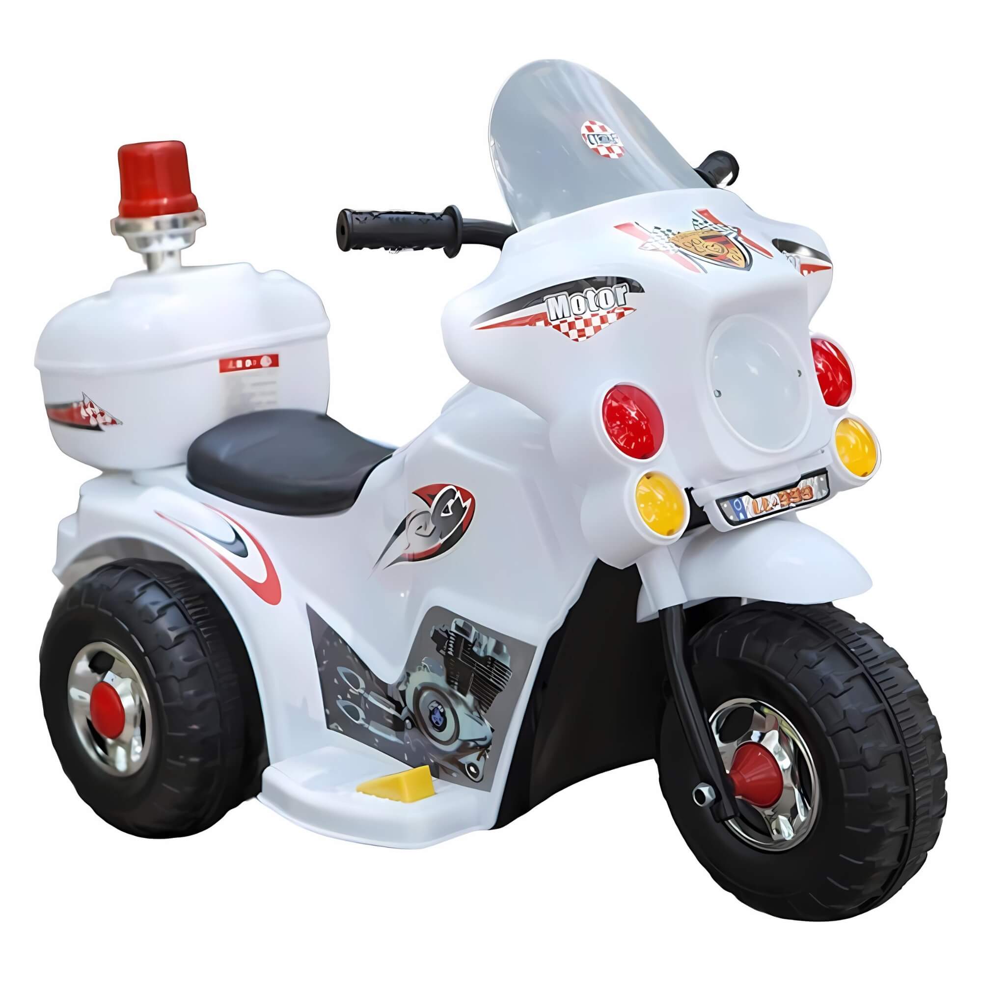 Mini Moto Elétrica Infantil 6V até 30kg com Baú Branco Zippy Toys - 9023