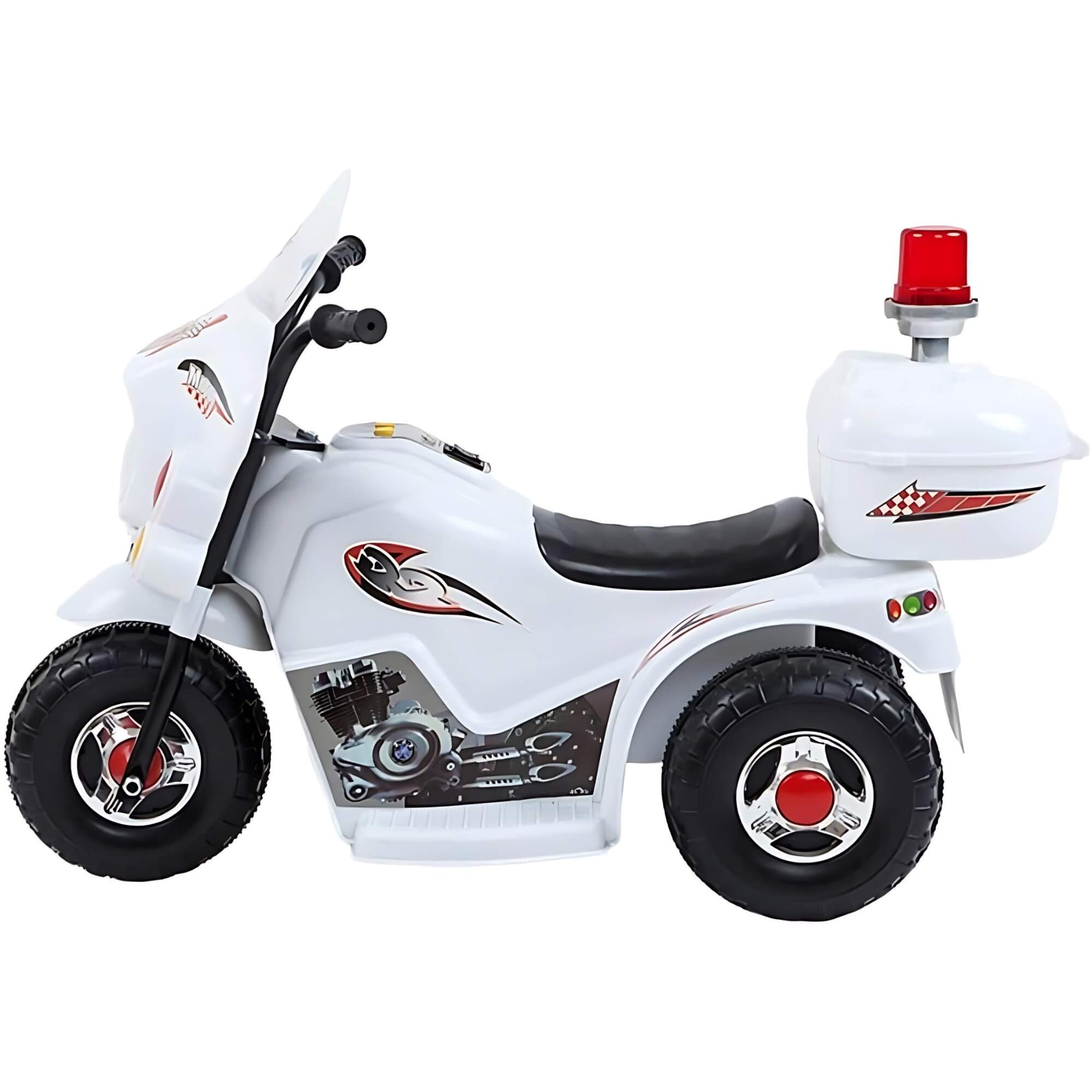 Mini Moto Elétrica Infantil 6V até 30kg com Baú Branco Zippy Toys - 9023