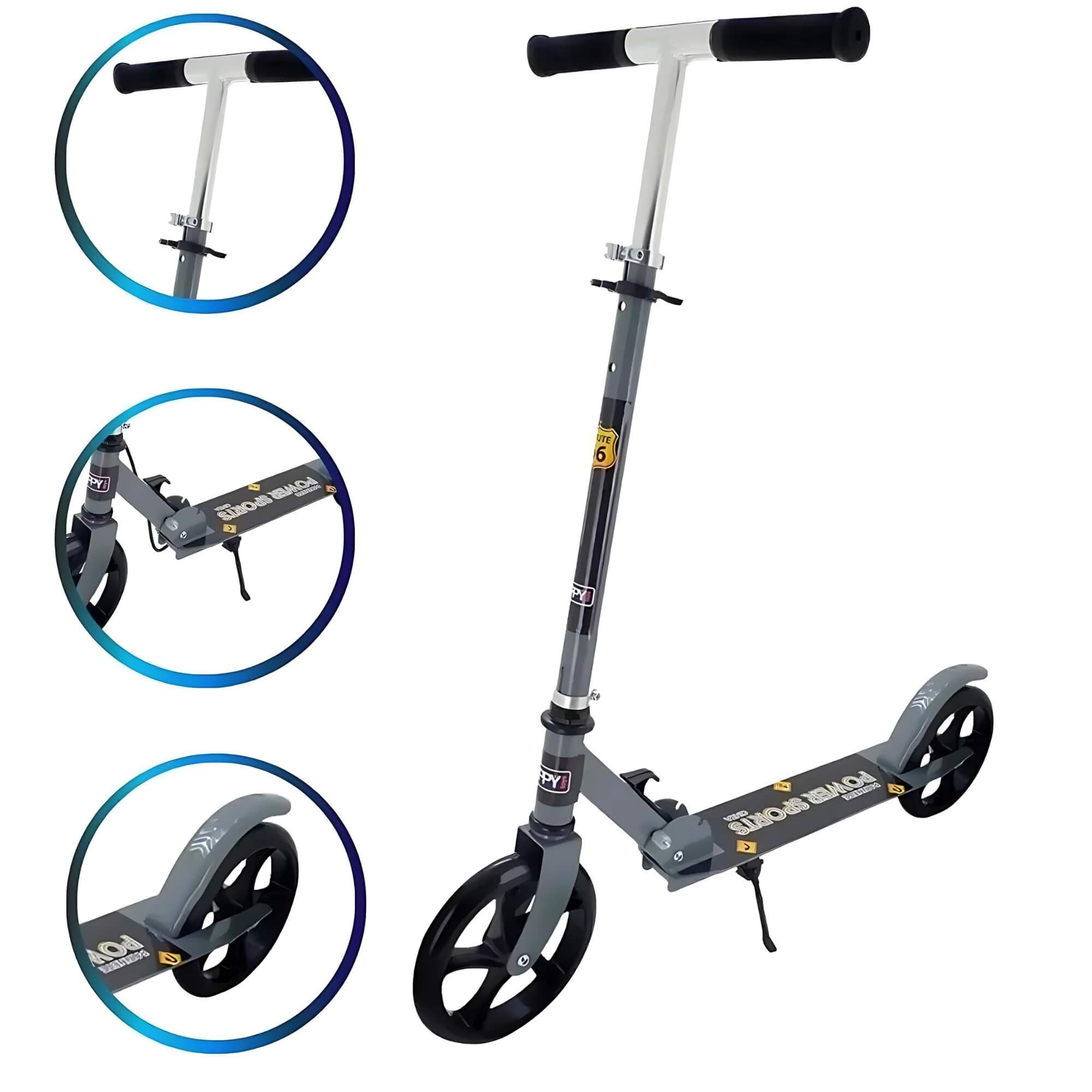 Patinete Dobrável Power Cinza Zippy Toys - 8740