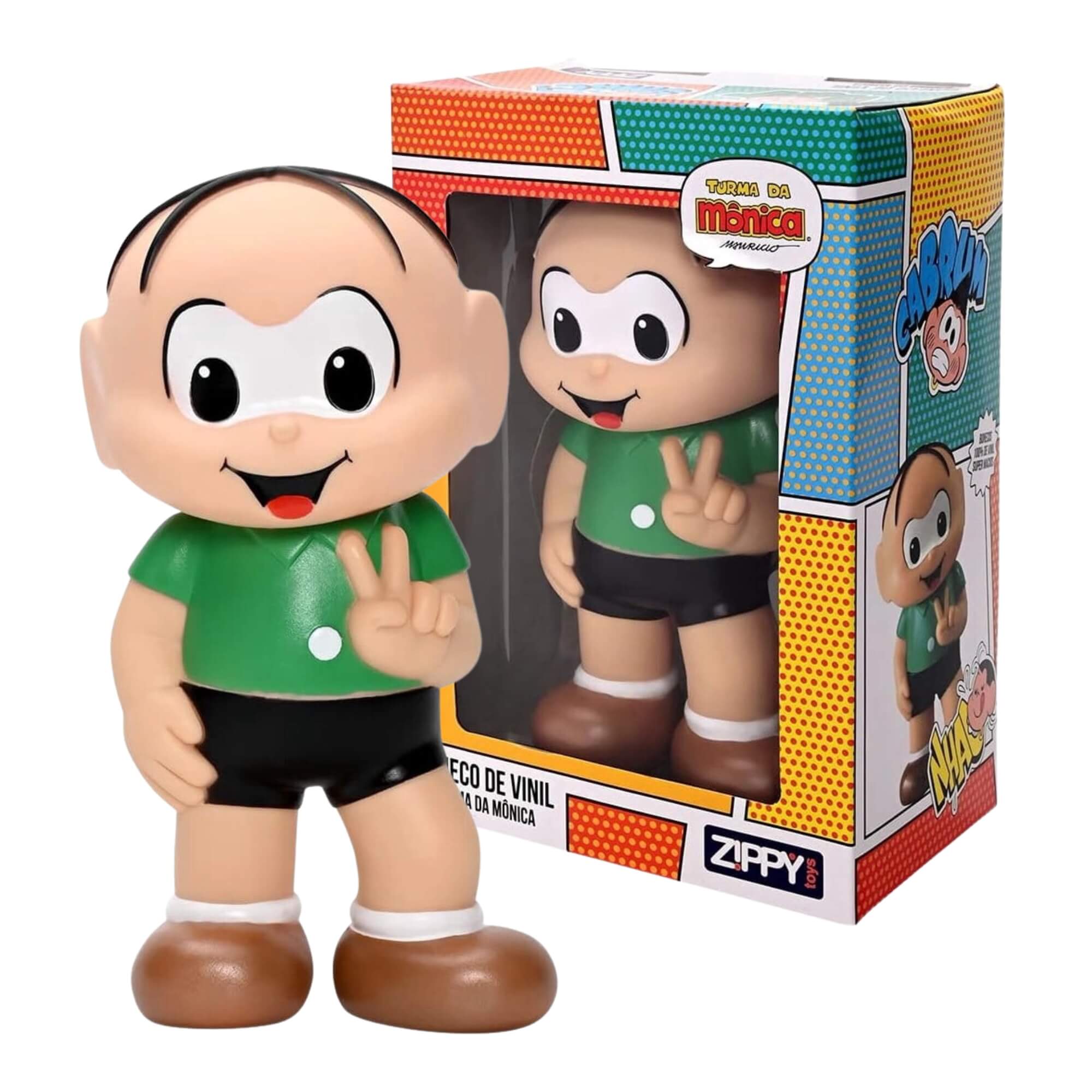 Brinquedo Infantil Boneco de Vinil Cebolinha 18cm Turma da Mônica Zippy Toys - 7323