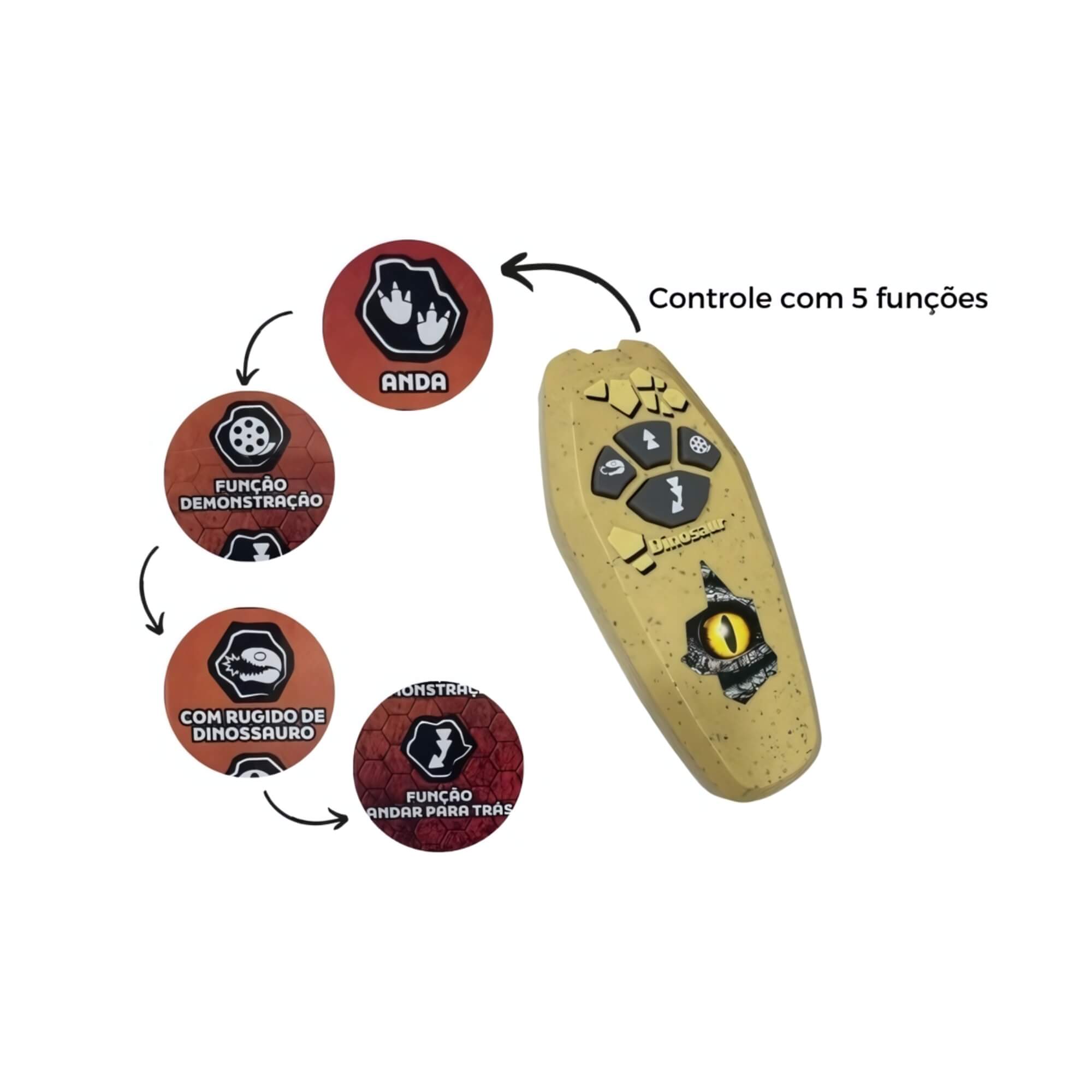 Brinquedo Infantil Dinossauro Pterossauro Veloci com Bateria USB e Controle Zippy Toys - 9230