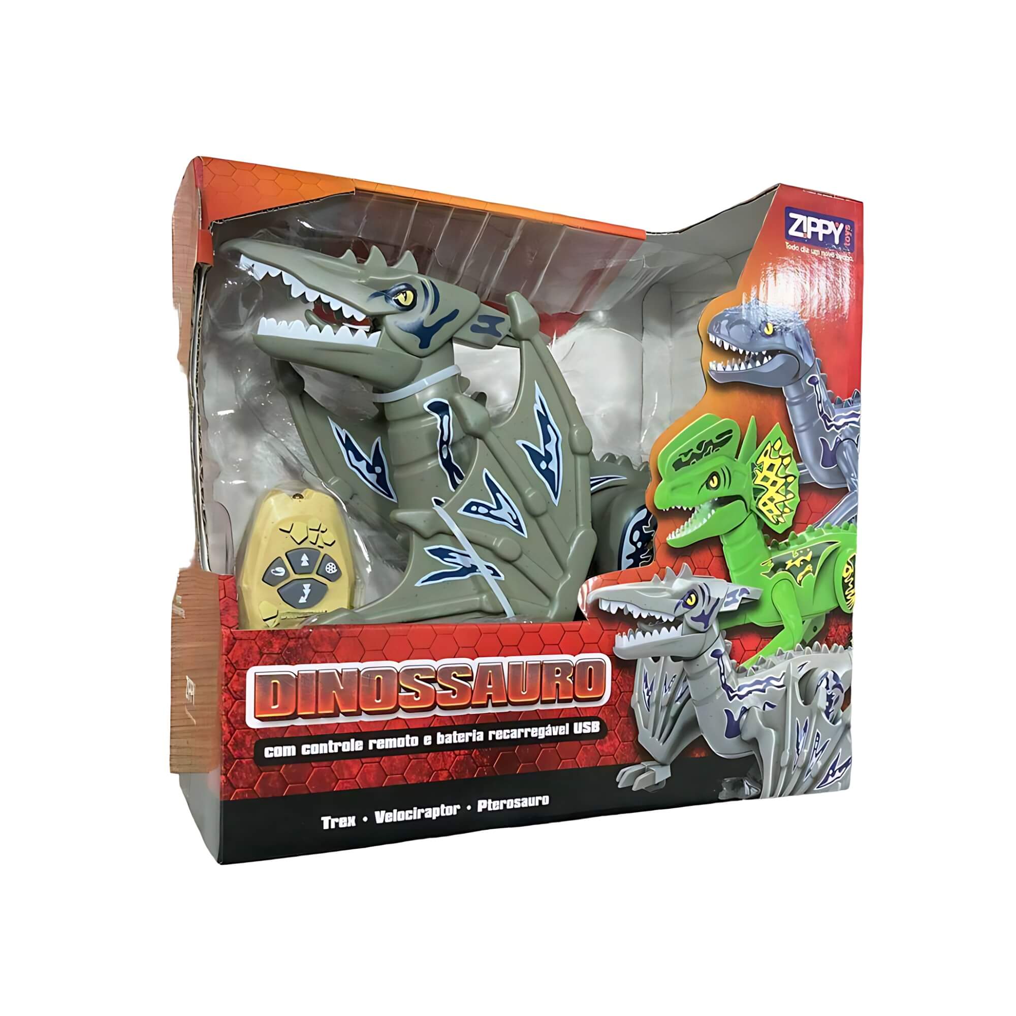 Brinquedo Infantil Dinossauro Pterossauro Veloci com Bateria USB e Controle Zippy Toys - 9230