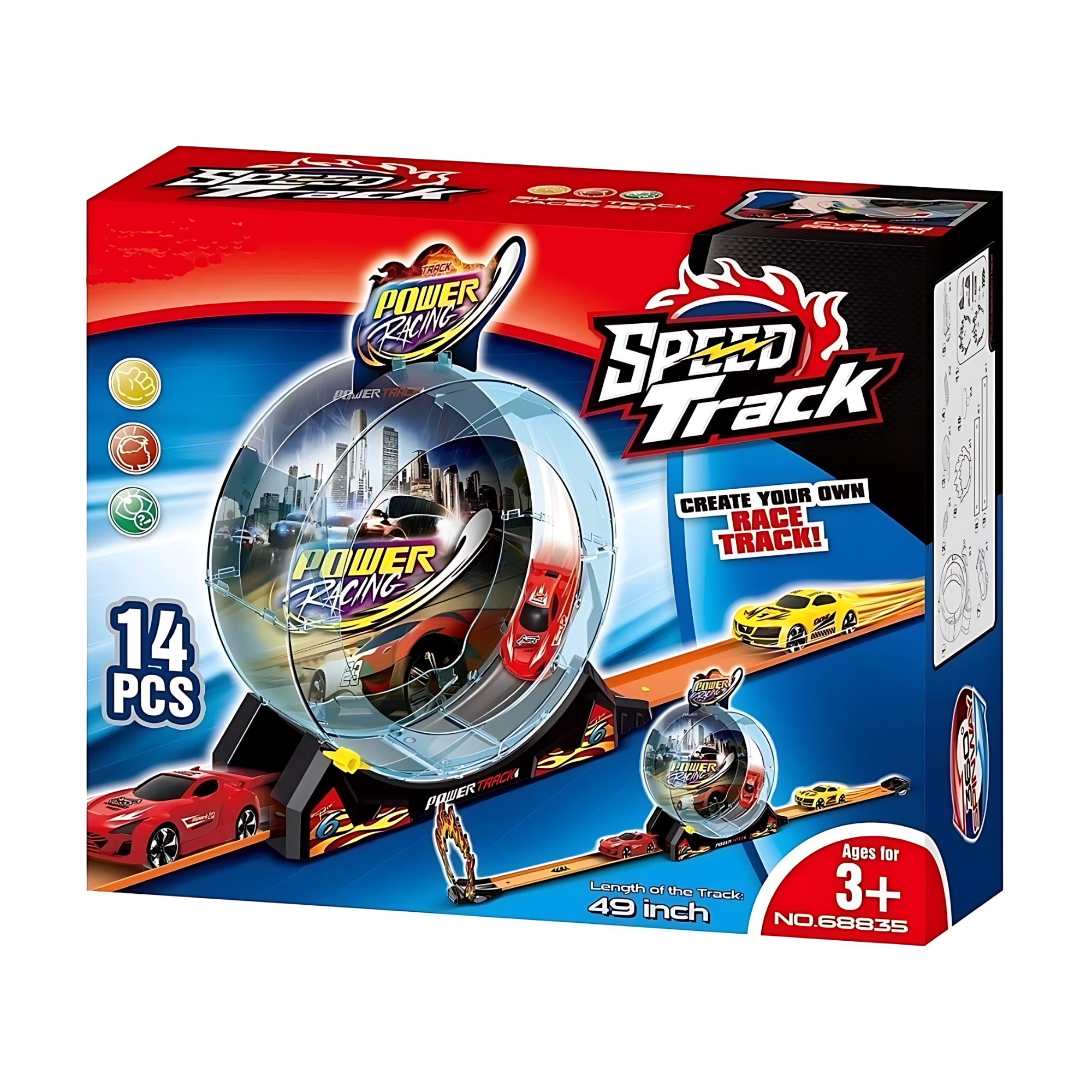 Brinquedo Infantil Pista Speed Track com Looping 14 Peças Zippy Toys - 9167