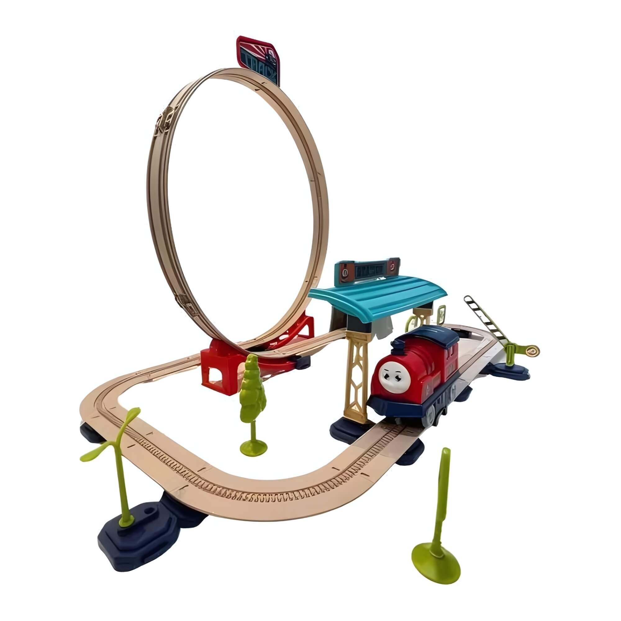 Brinquedo Infantil Pista Estação de Trem com Looping 65 Peças e Acessórios Zippy Toys - 9176