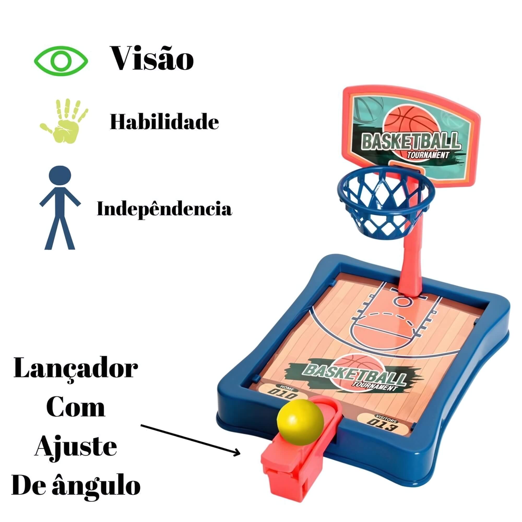 Brinquedo Infantil Mini Jogo Basquete de Mesa com 6 Bolinhas Zippy Toys - 8343