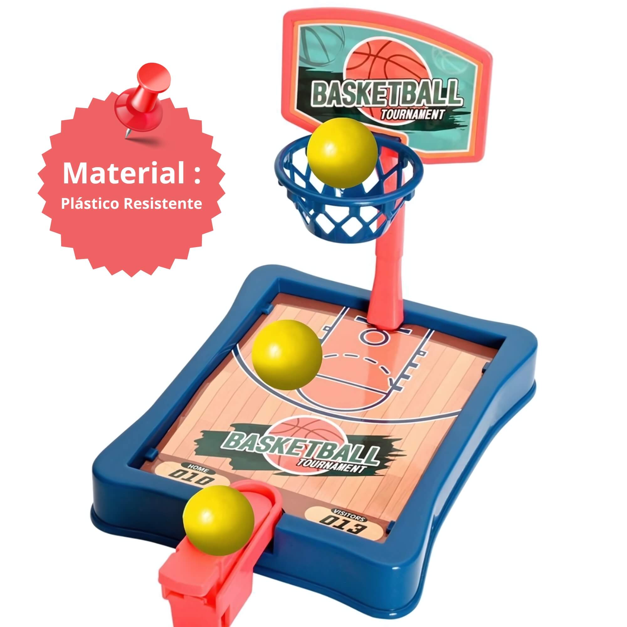 Brinquedo Infantil Mini Jogo Basquete de Mesa com 6 Bolinhas Zippy Toys - 8343