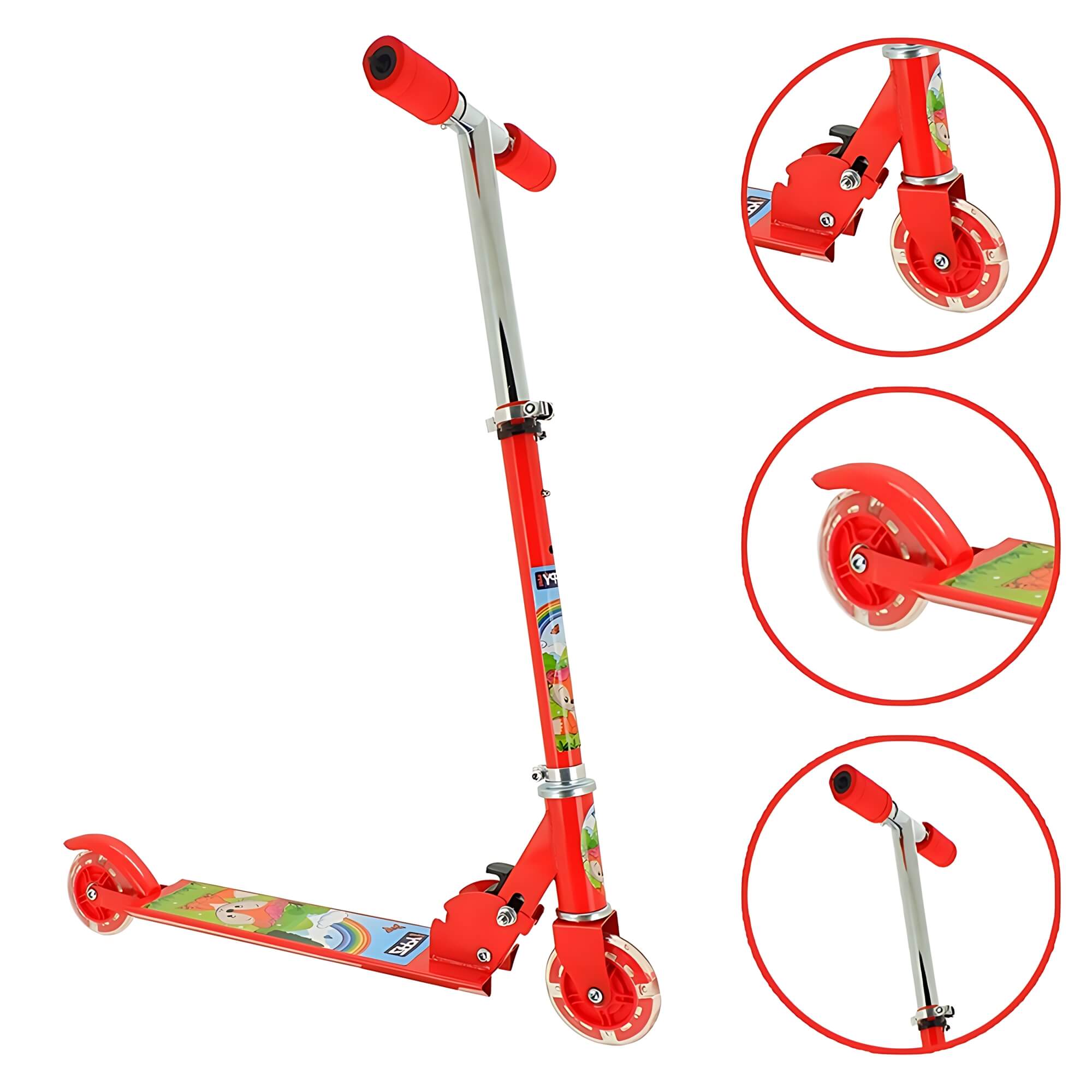 Patinete Raposinha Dobrável 2 Rodas Vermelho Zippy Toys - 8742