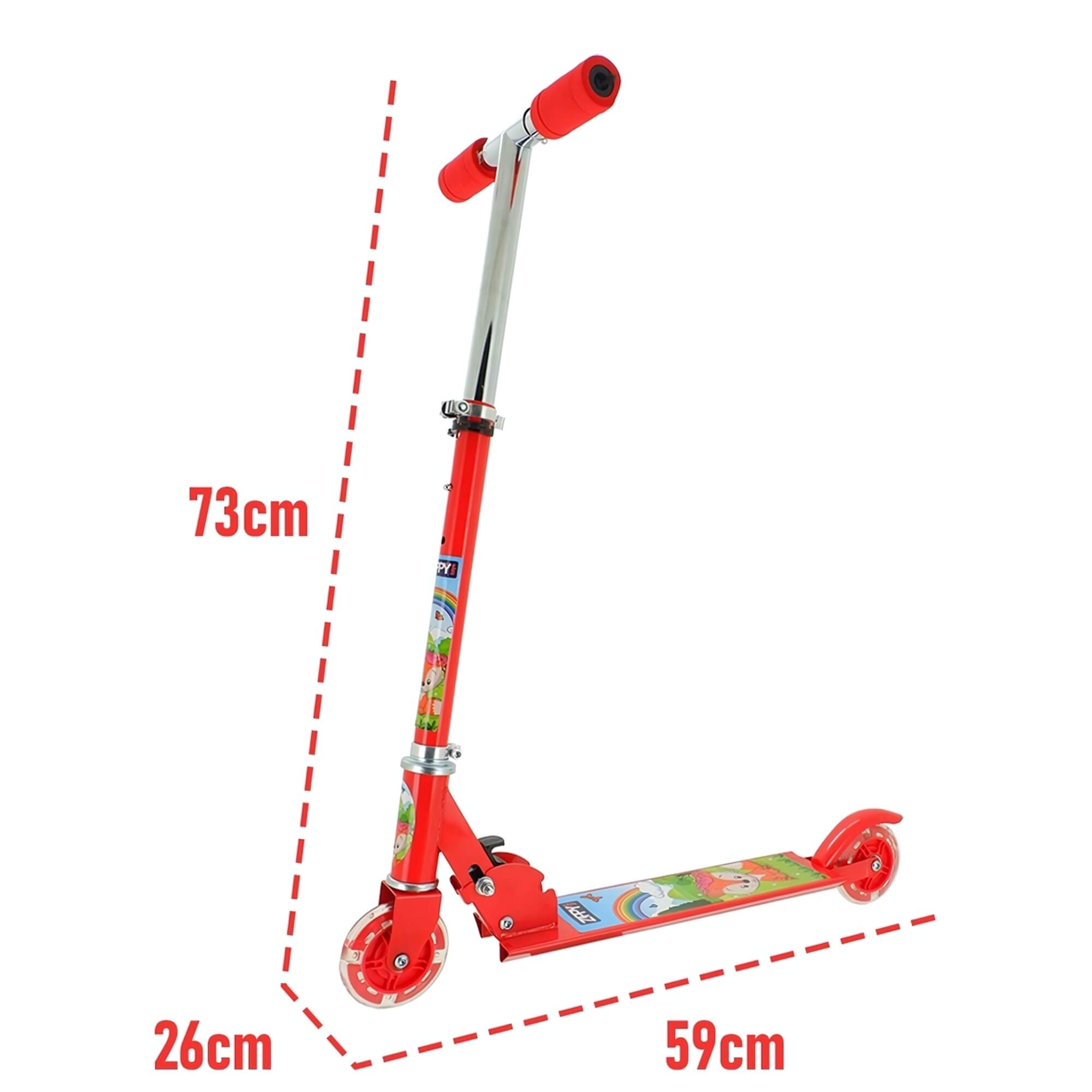 Patinete Raposinha Dobrável 2 Rodas Vermelho Zippy Toys - 8742