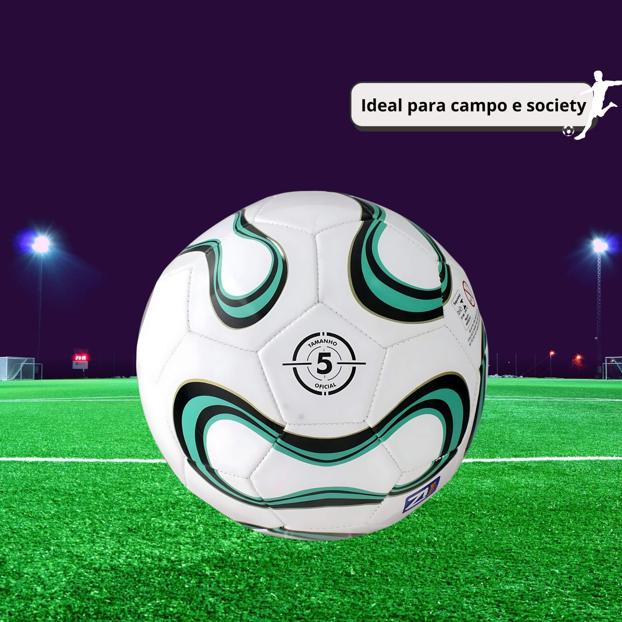 Bola de Futebol Campo e Society Tamanho 5 Oficial Mod.3 Zippy Toys - 9238