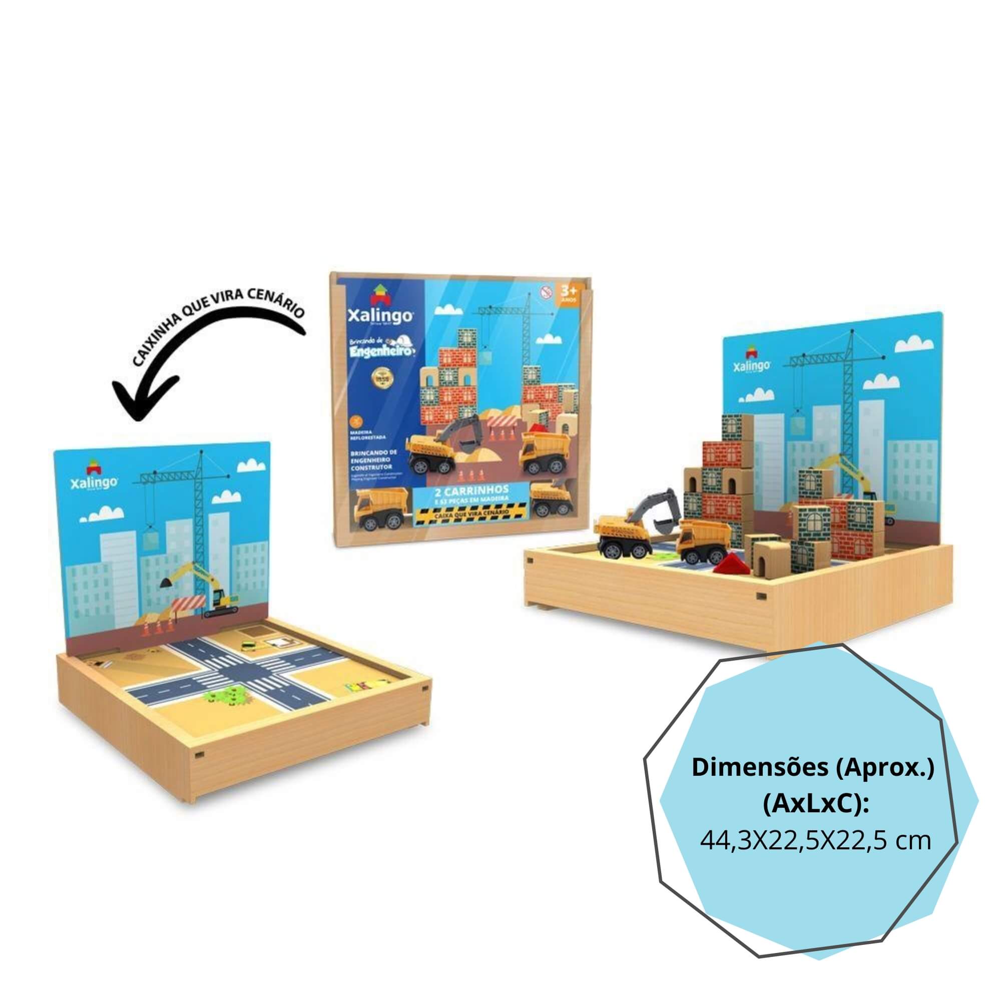 Jogo Brincando de Engenheiro Construtor 53 Peças Xalingo - 68121