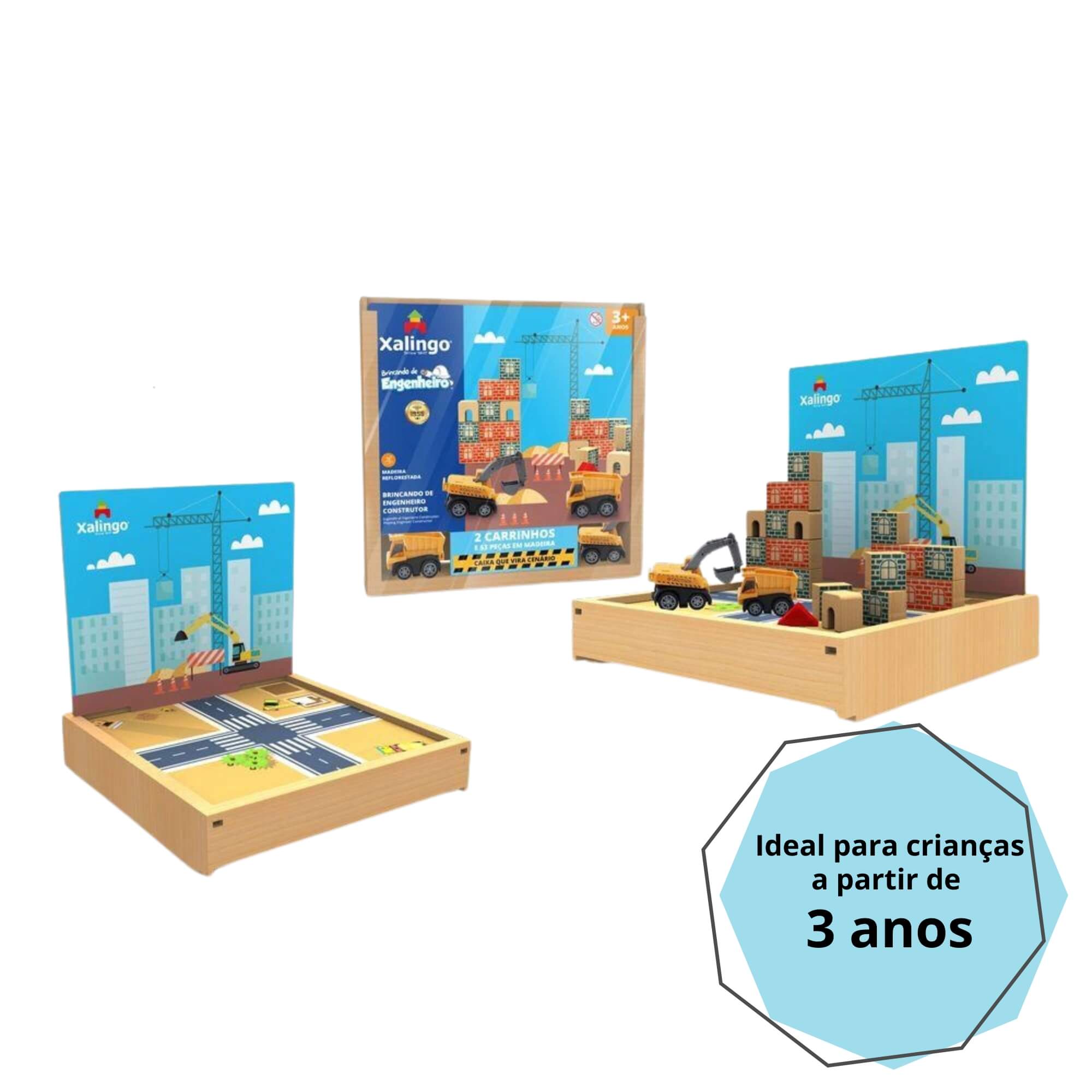 Jogo Brincando de Engenheiro Construtor 53 Peças Xalingo - 68121