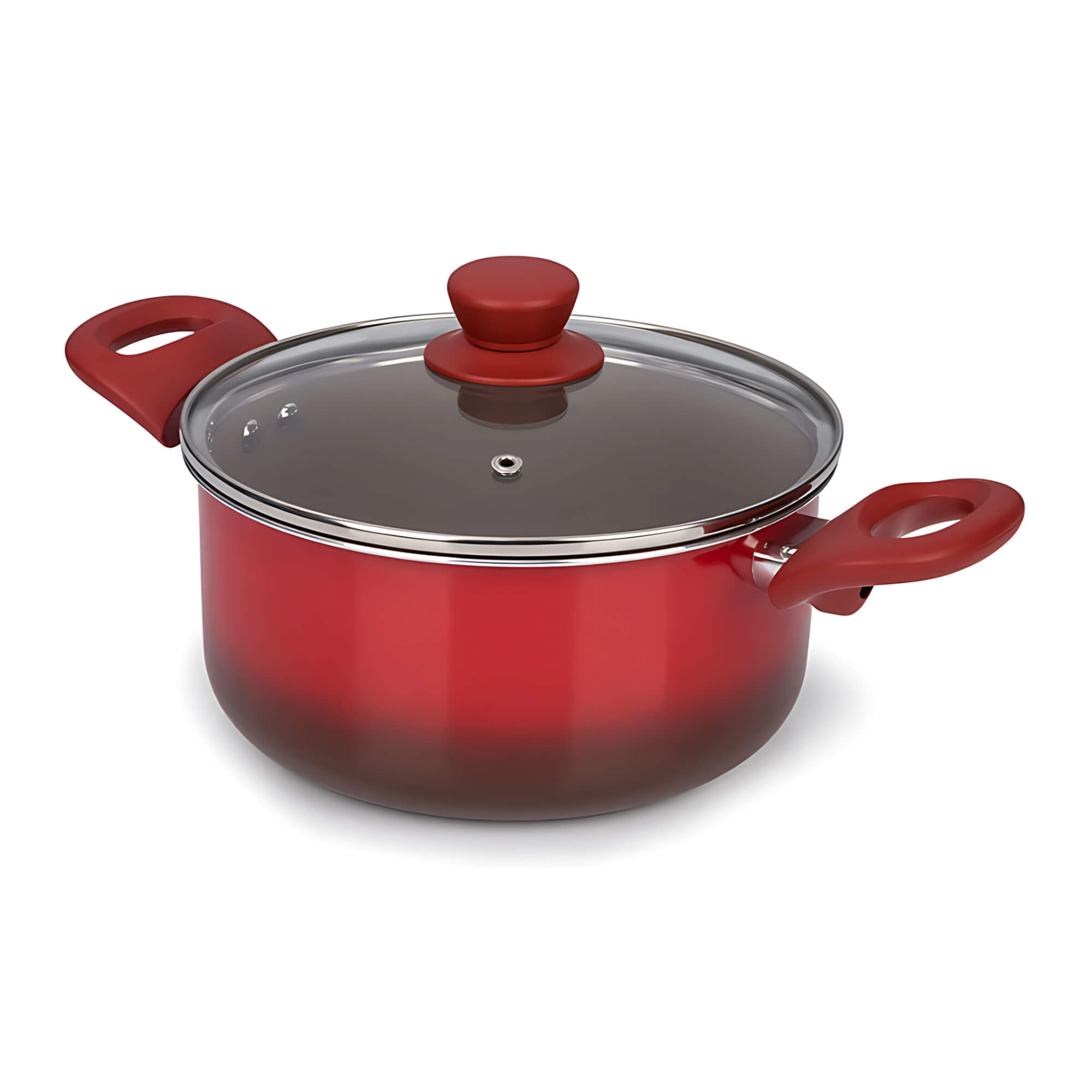 Jogo de Panelas Antiaderente Ceramic Life 7 Peças Easy Vermelho Brinox - 4789/103