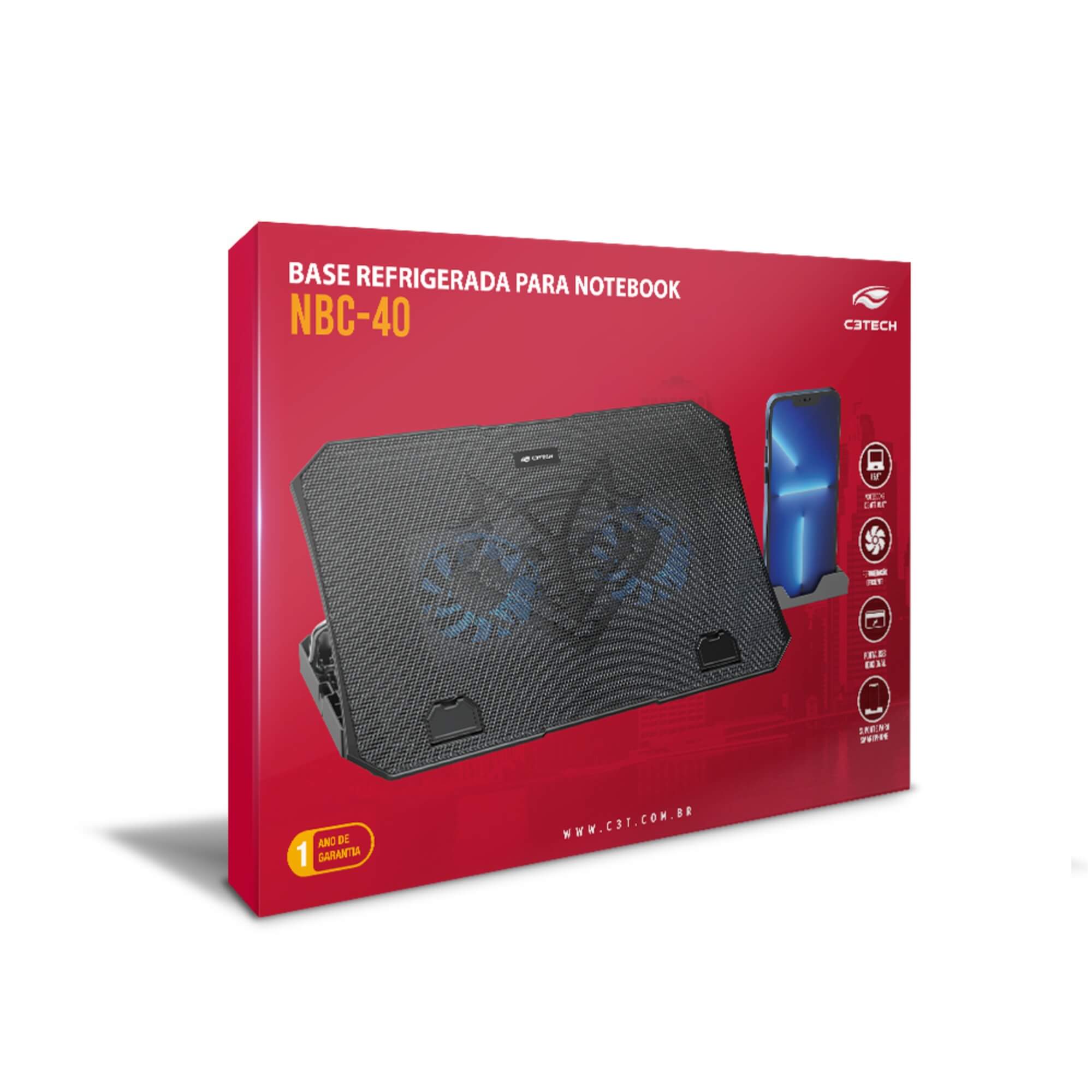 Base para Notebook 15,6" NBC-40BK C3 Tech - 408070480100