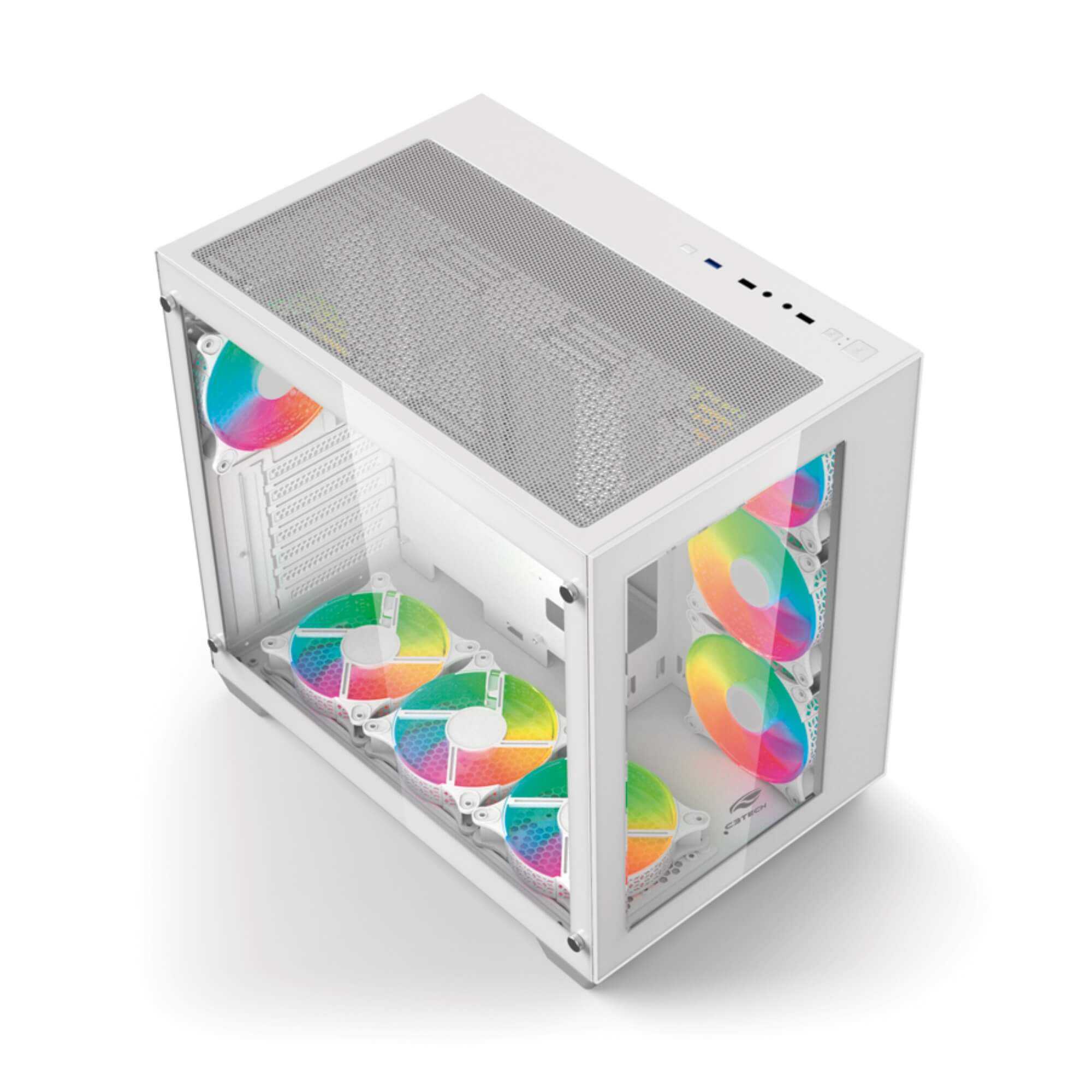 Gabinete Aquarius MT-G910WH Sem Fonte C3 Tech Gaming - 401030590400