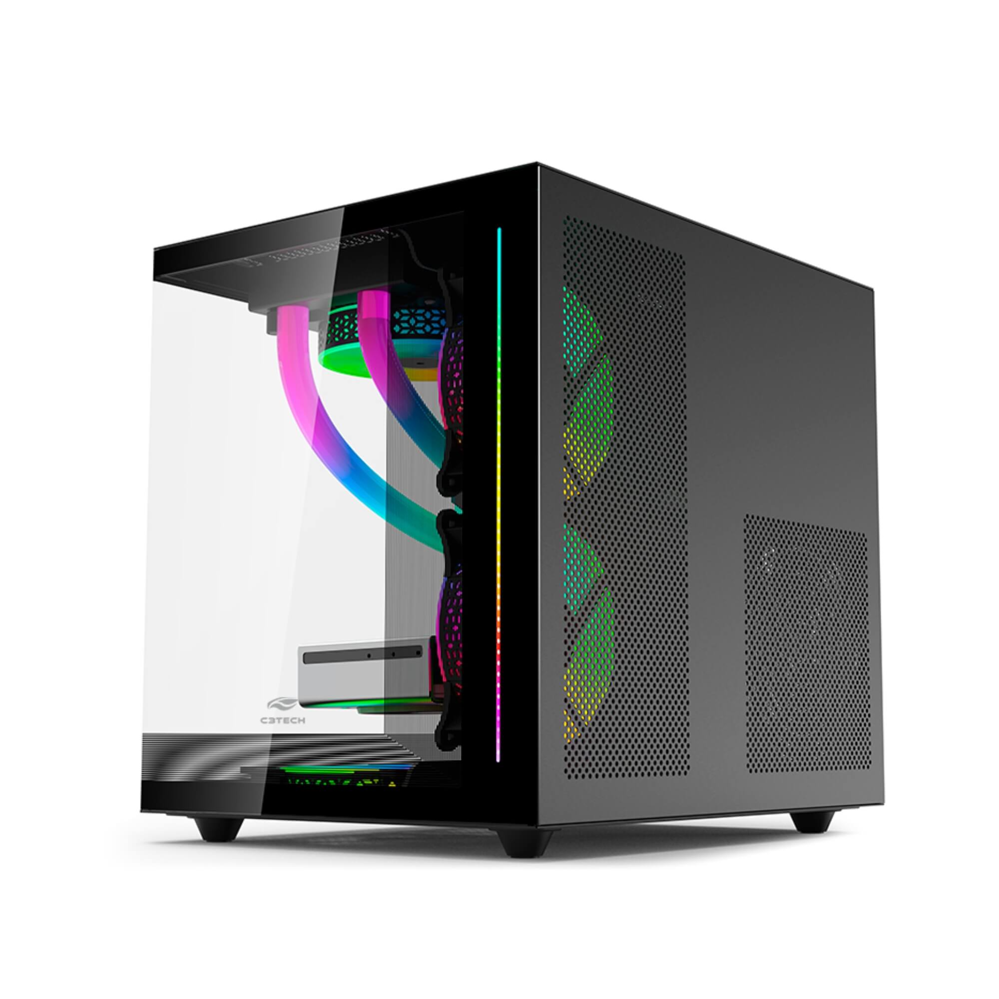 Gabinete Aquarius MT-G810BK Sem Fonte C3 Tech Gaming - 301030580100