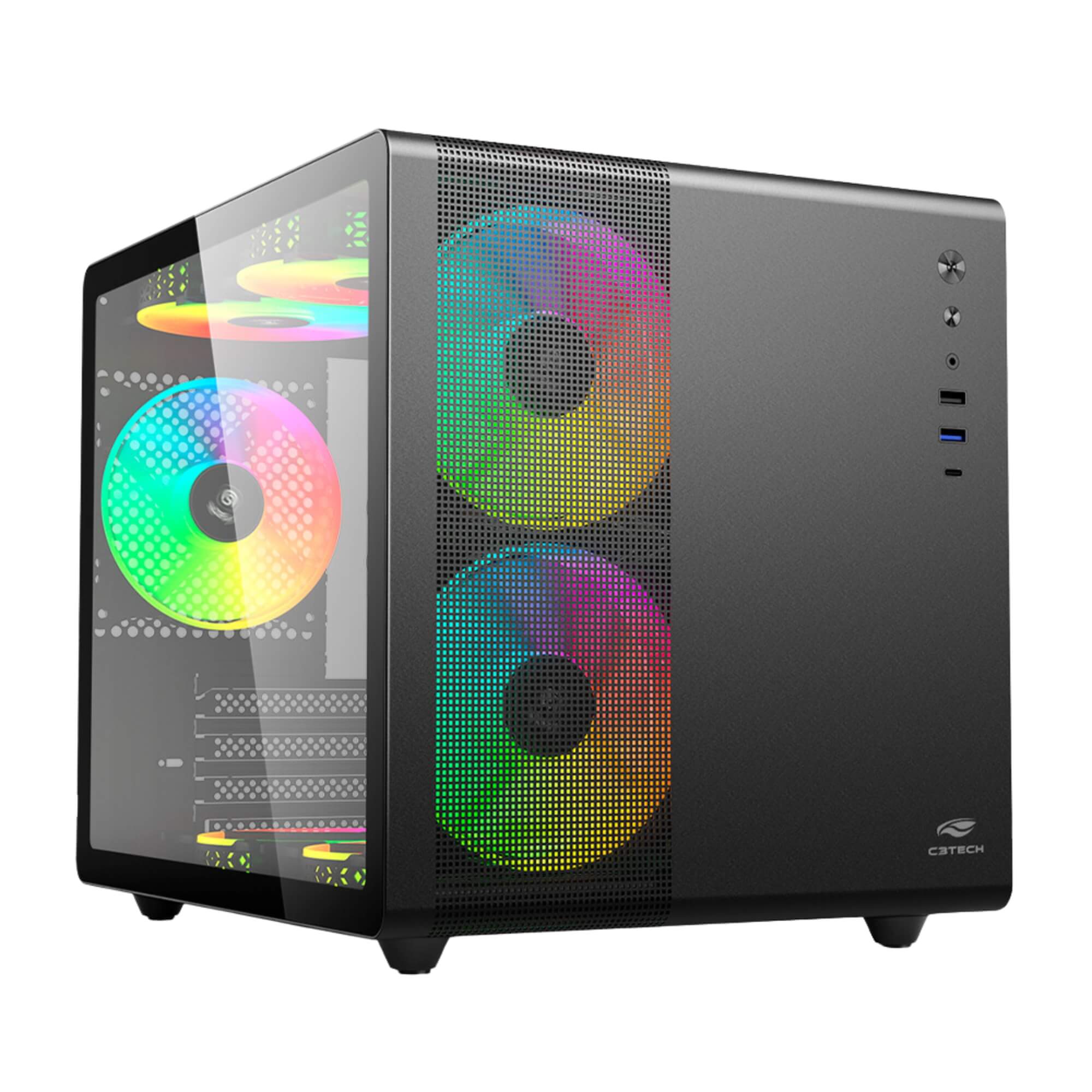 Gabinete Aquarius MT-G710BK Sem Fonte C3 Tech Gaming - 301030570100