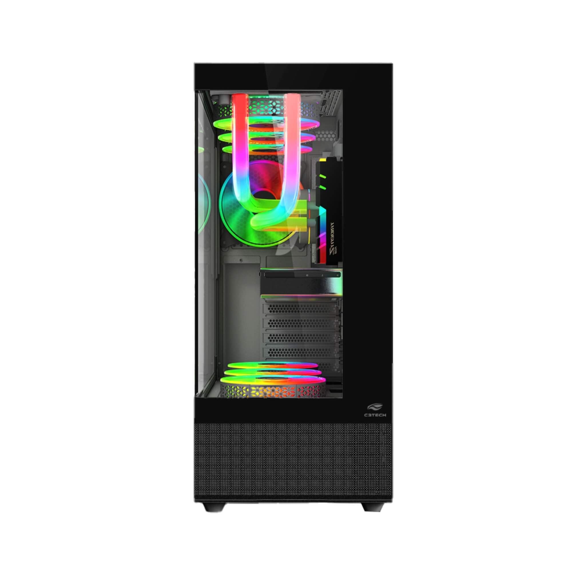 Gabinete Aquarius MT-G850BK Sem Fonte C3 Tech Gaming - 401030620100