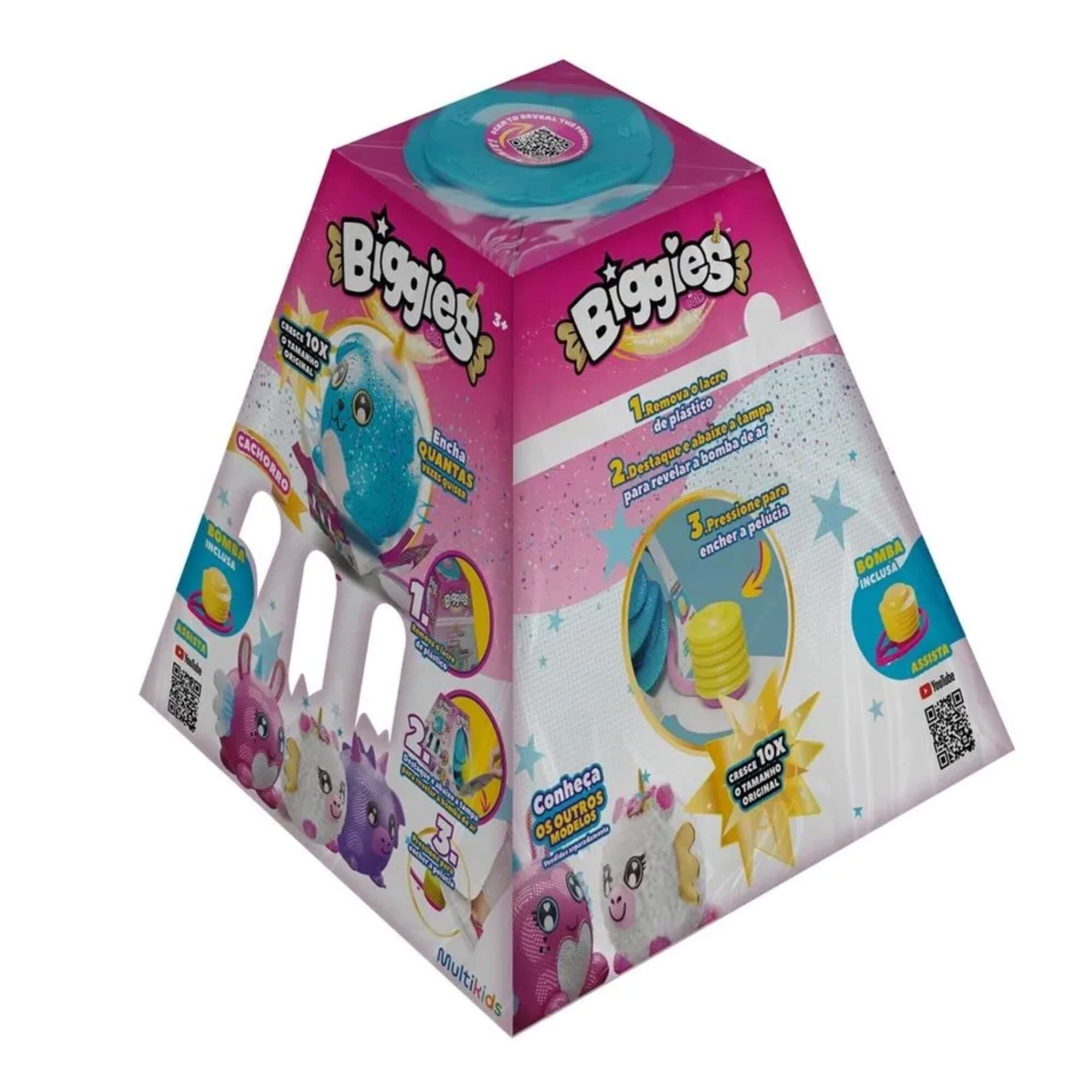 VAR Brinquedo Infantil 1x Pelúcia Biggies Inflável C/ Bomba de Ar  - Multilaser Modelo:Cachorro