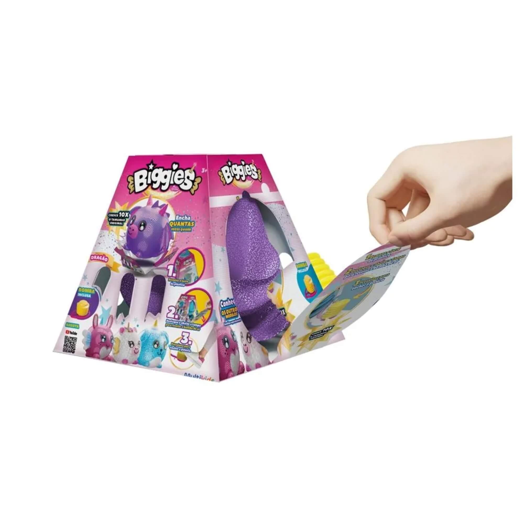 VAR Brinquedo Infantil 1x Pelúcia Biggies Inflável C/ Bomba de Ar  - Multilaser