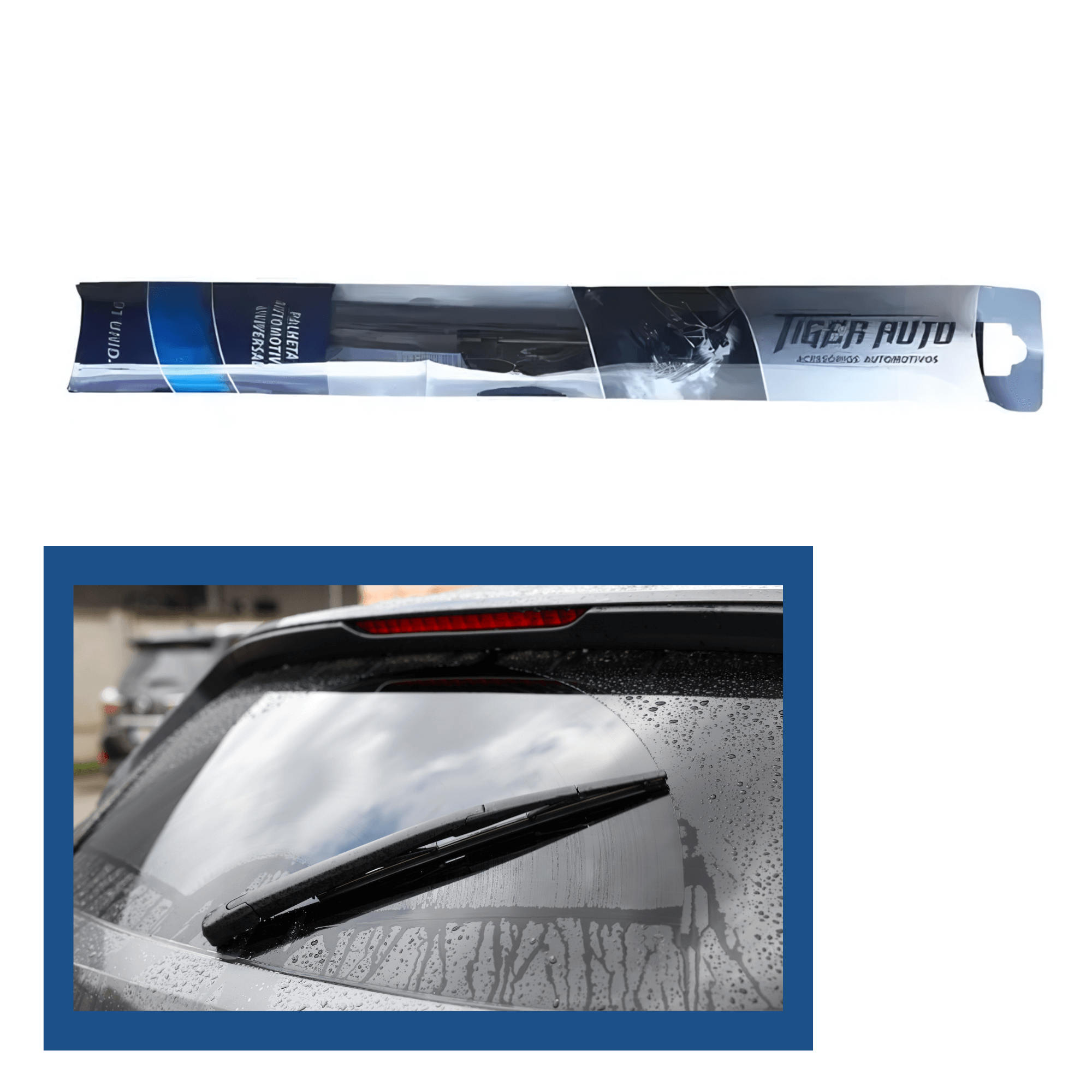 Palheta Limpadora de Silicone Universal 15" Polegadas Para Traseira do Veículo Tiger Auto - 0503015