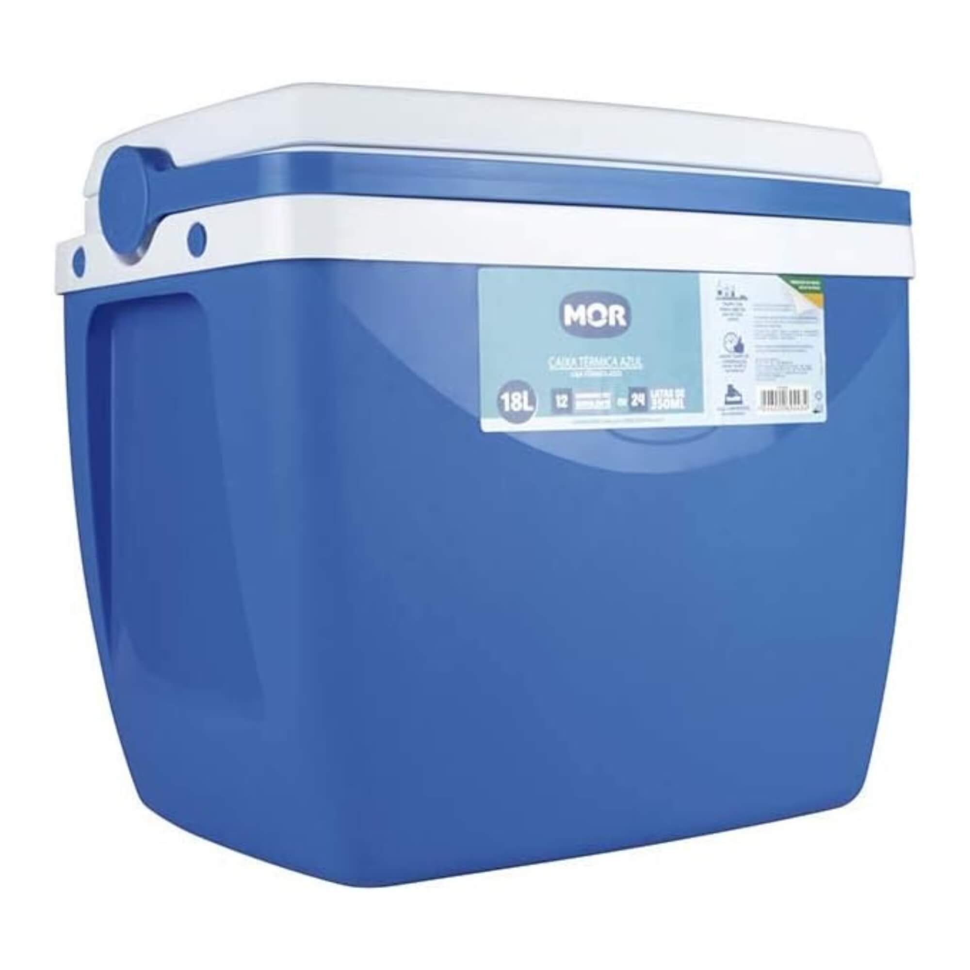 Caixa Térmica 1x Cooler 18 Litros Verão Praia Piscina - MOR Cor:Azul