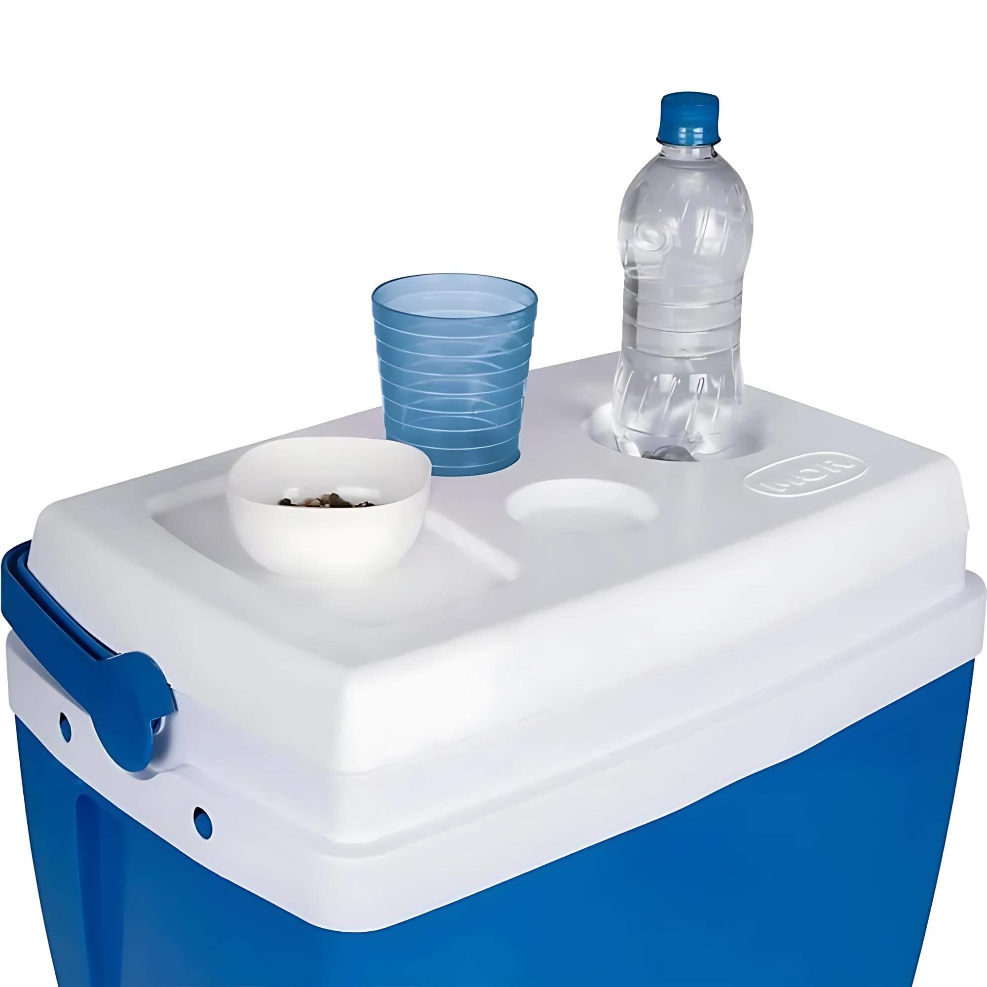 Caixa Térmica 1x Cooler C/ Tampa Porta Copos 34 Litros - MOR Cor:Azul