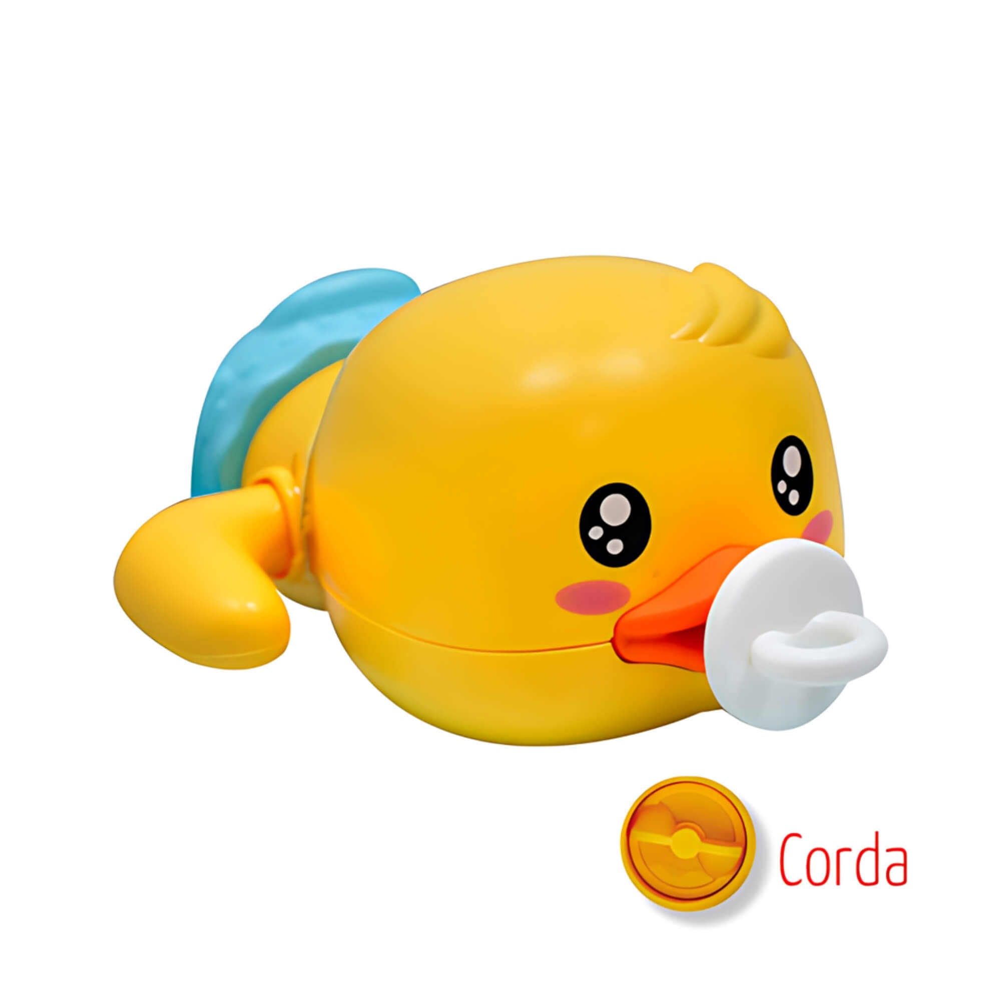 Brinquedo Patinho Nadador a Corda para Bebê com Cor da Fralda Sortida BB3008 - PoliBrinq