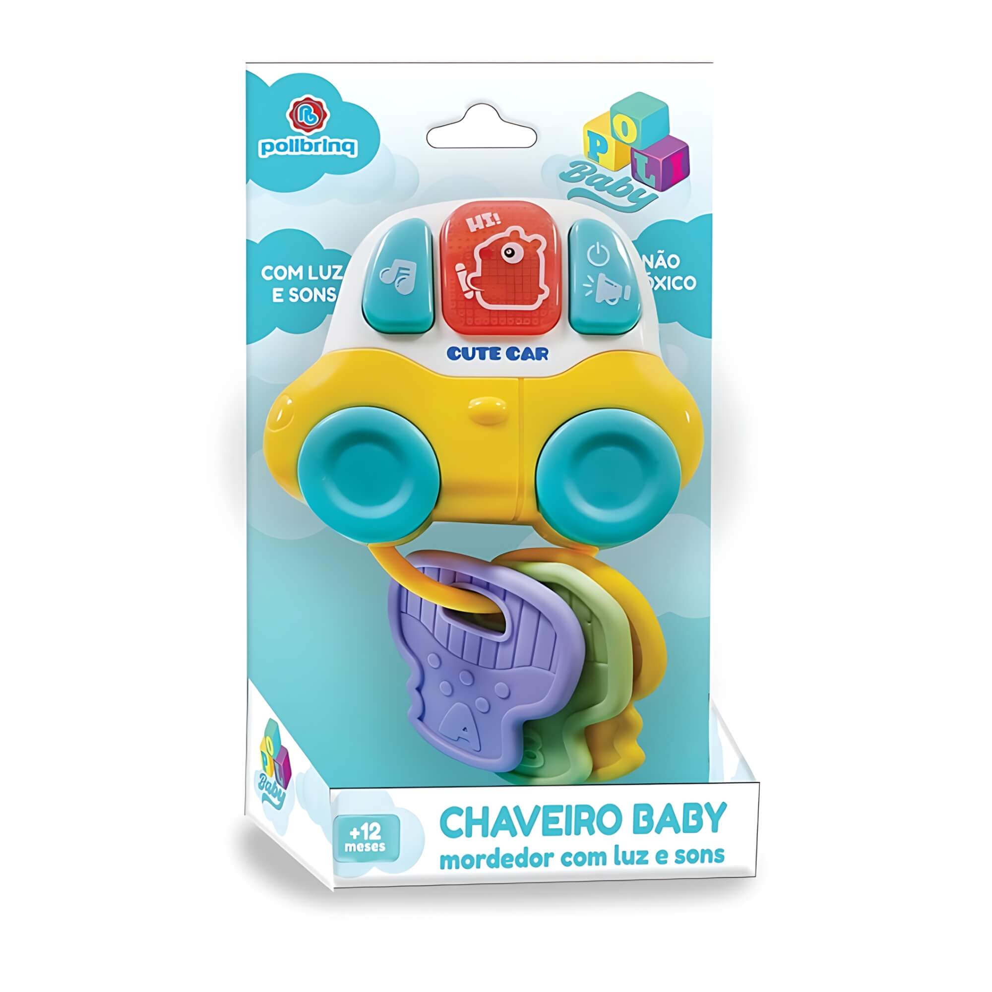 Mordedor de Carrinho para Bebês com Chaves Multifuncional Som e Luz Polibrinq - BB3024
