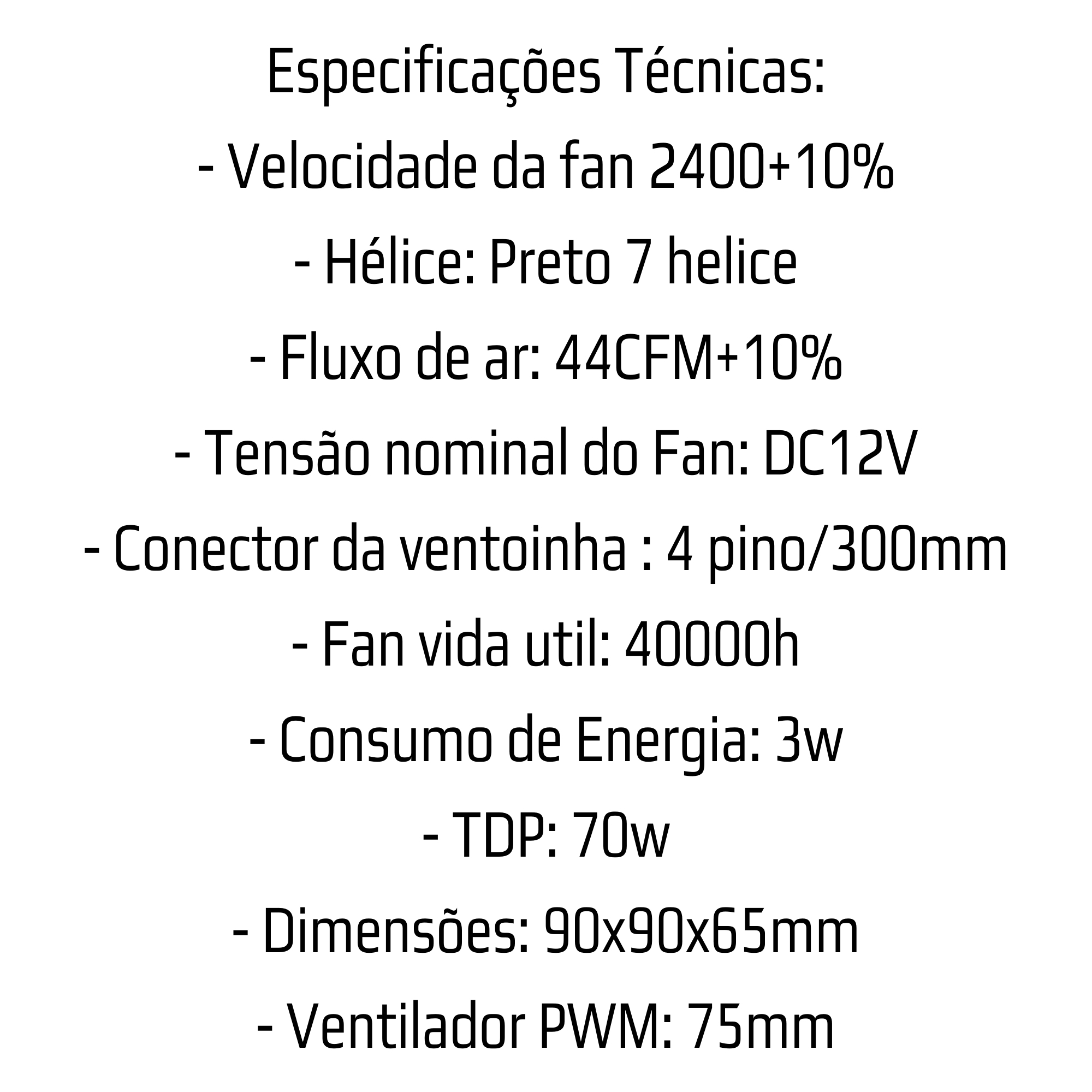 Cooler para Processador Intel LGA 775/115X/1366/1200/1700 CP-M20 1110 - Exbom