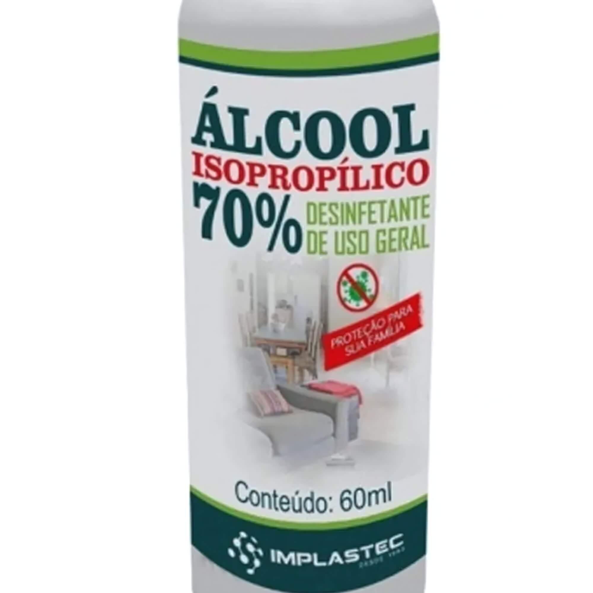 Spray Álcool Isopropílico 70% Pump 60ml Implastec - 1176