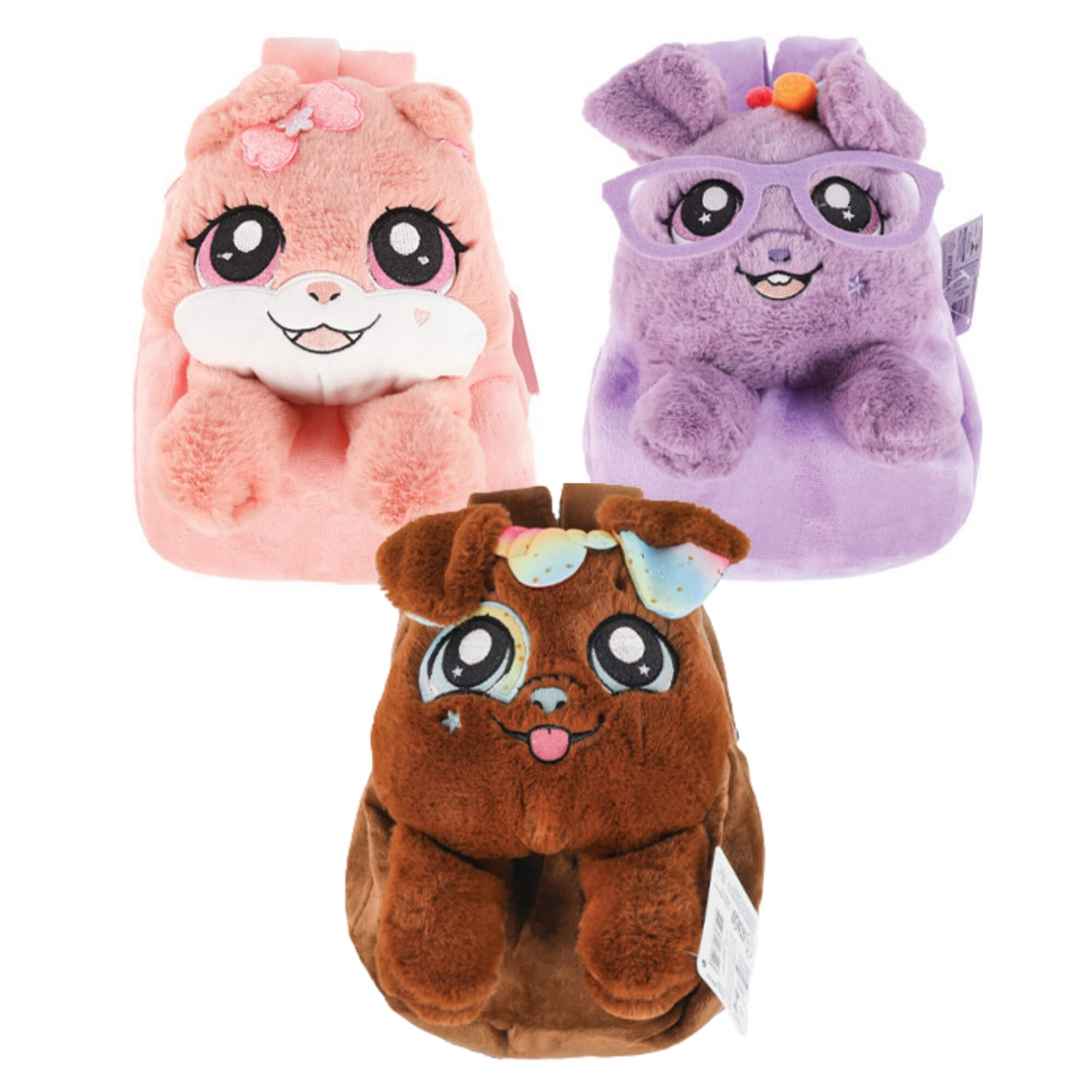 Mochila de Pelúcia Pet Infantil Unitário Sortido Make Brinq Polibrinq - BO01