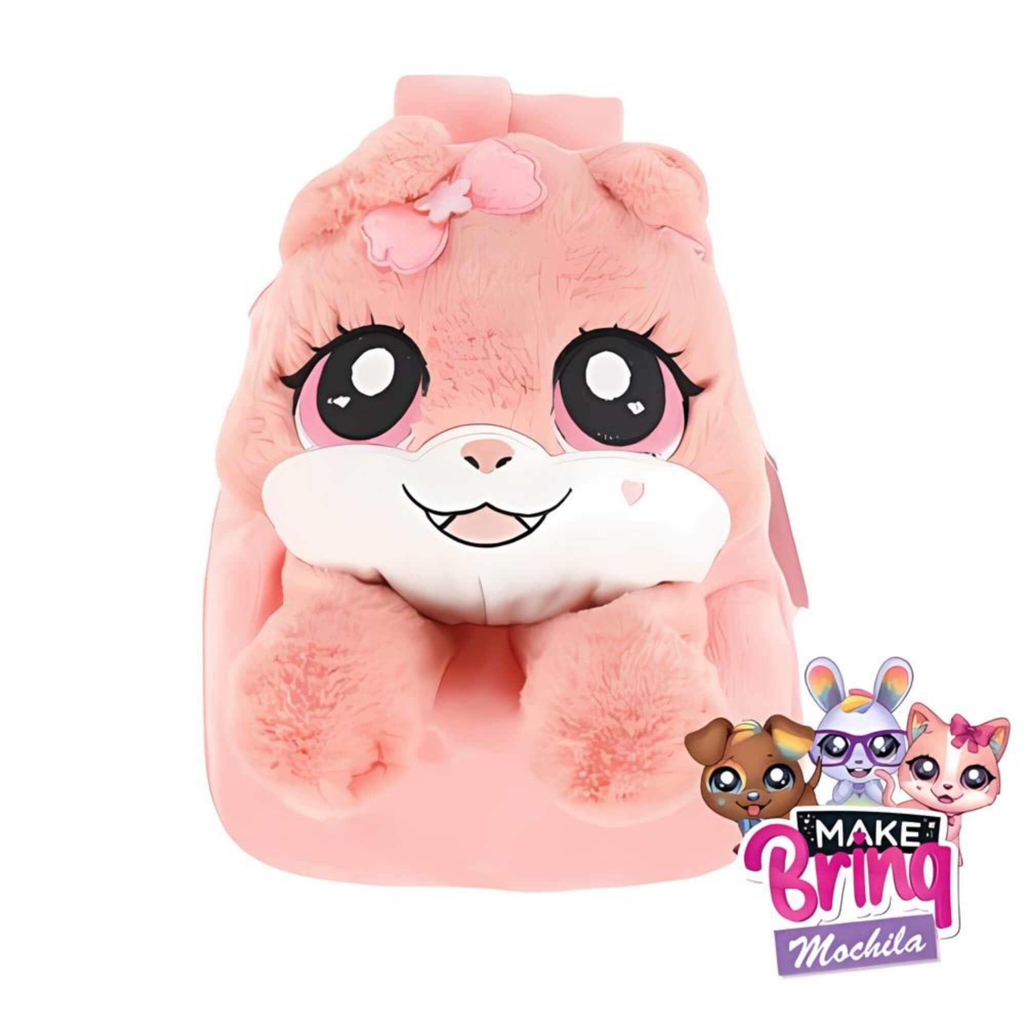 Mochila de Pelúcia Pet Infantil Unitário Sortido Make Brinq Polibrinq - BO01