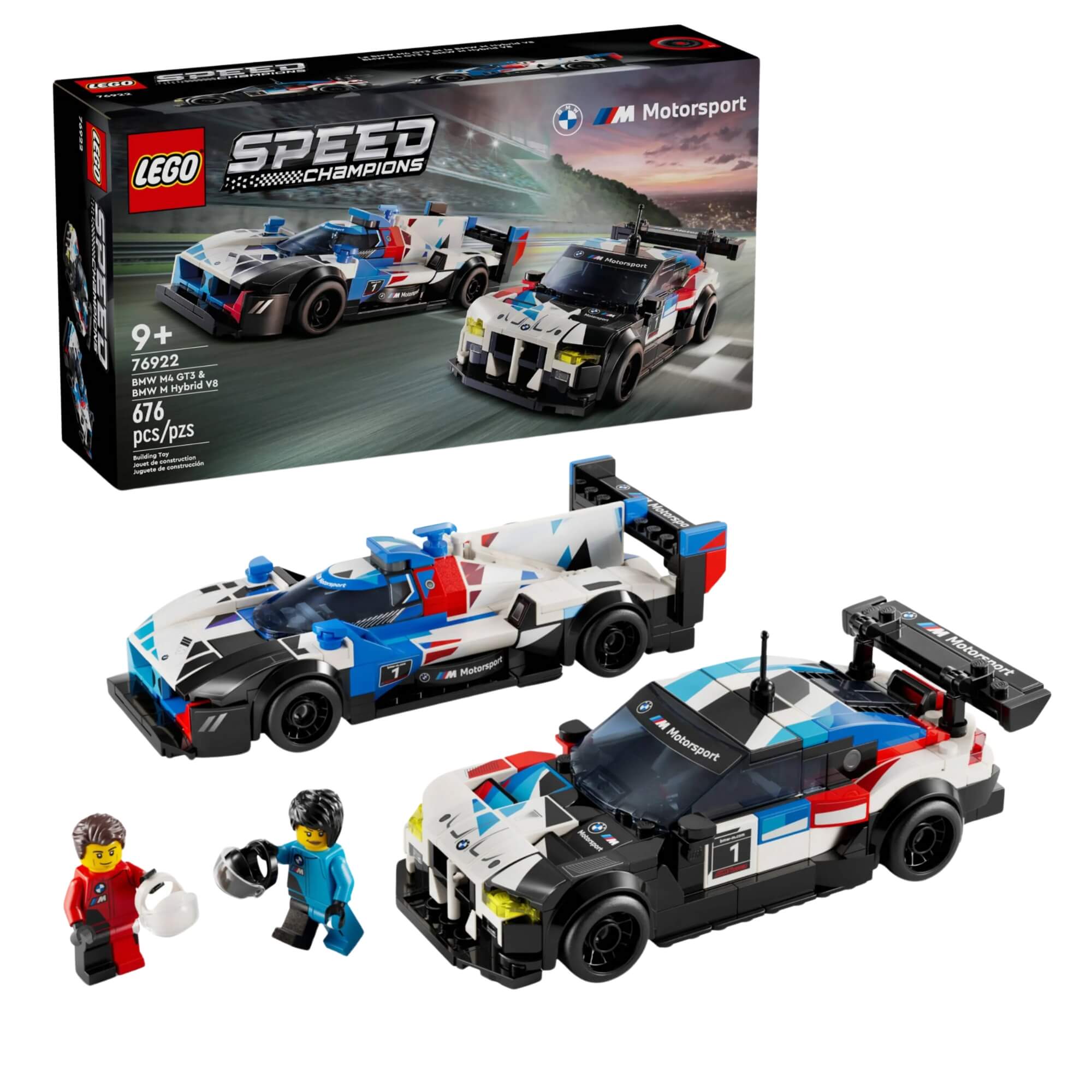 LEGO Speed Champions Carros de Corrida BMW M4 GT3 e BMW M Híbrido V8 676 Peças - 4111176922
