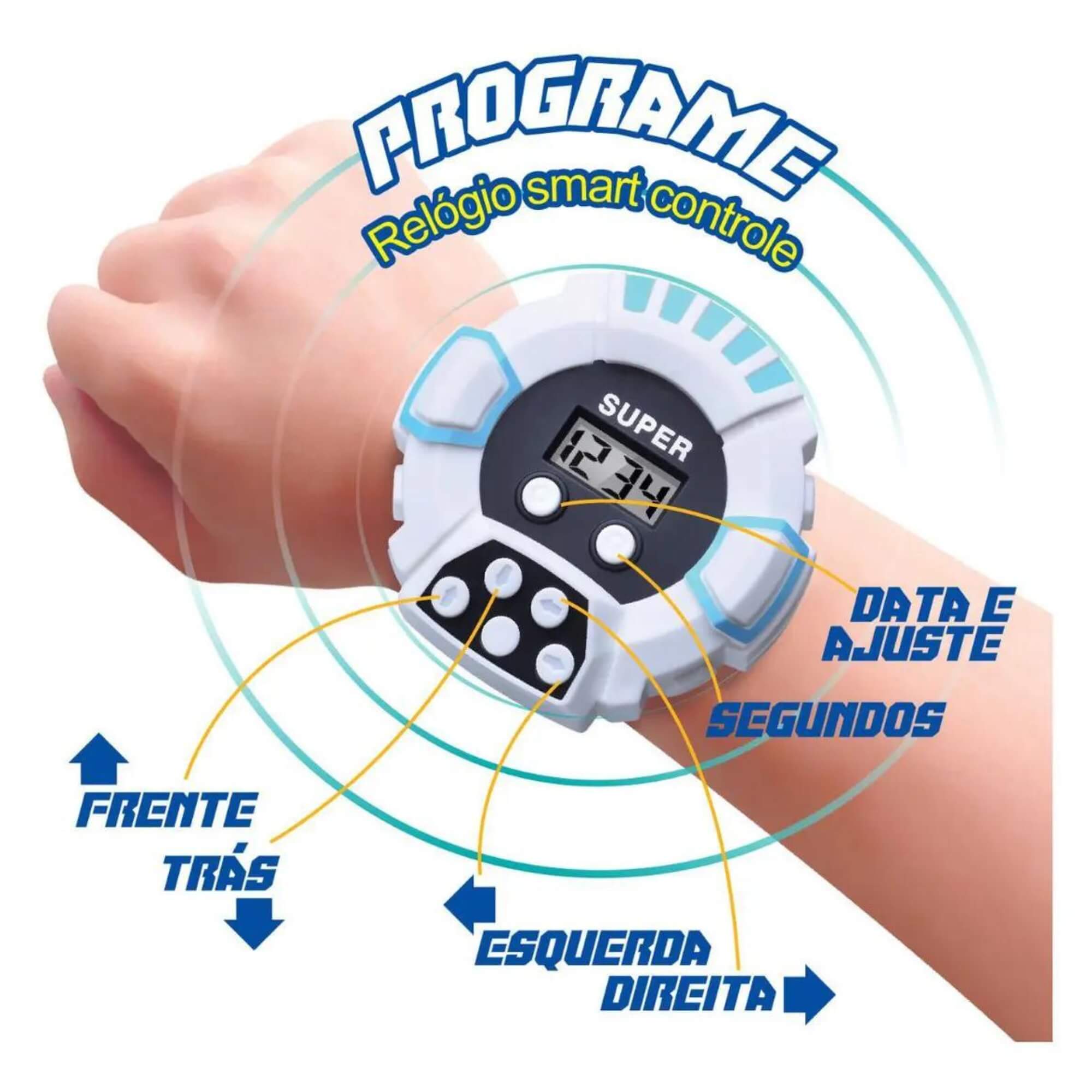 Brinquedo Cachorro Robô de Controle Remoto Azul Acrobacias Dog Robot Controll Polibrinq - MC916