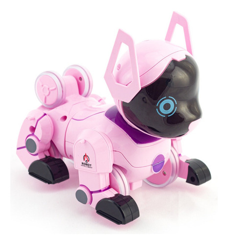Brinquedo Cachorro Robô de Controle Remoto Rosa Acrobacias Dog Robot Controll Polibrinq - MC916