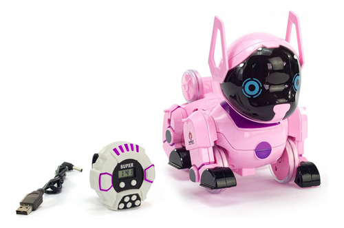 Brinquedo Cachorro Robô de Controle Remoto Rosa Acrobacias Dog Robot Controll Polibrinq - MC916