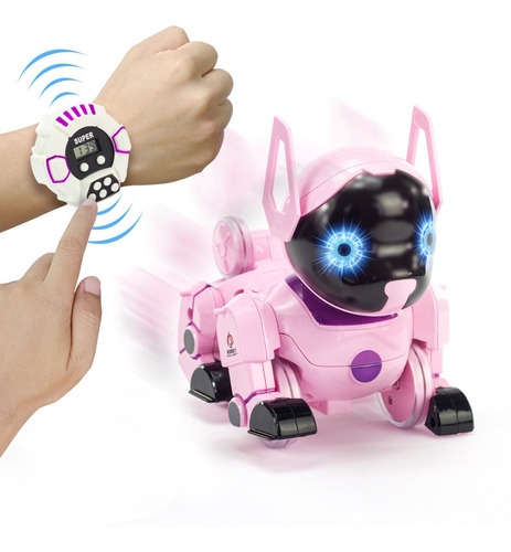 Brinquedo Cachorro Robô de Controle Remoto Rosa Acrobacias Dog Robot Controll Polibrinq - MC916