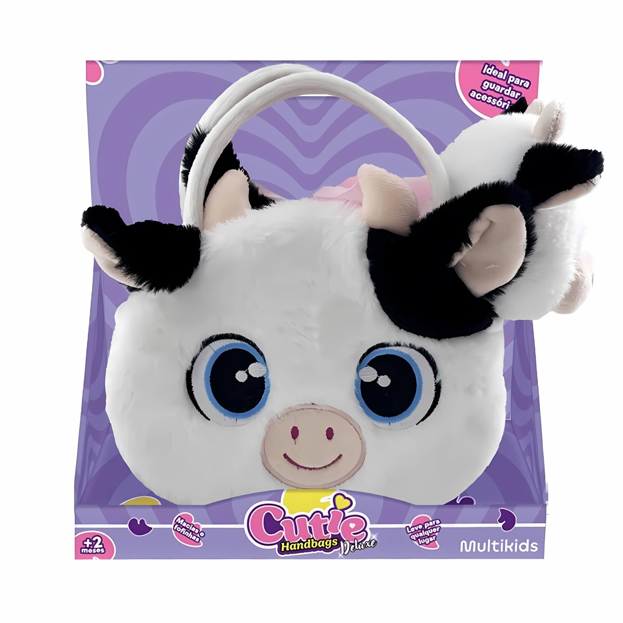 Bolsa de Pelúcia Unitário Cutie Handbags Deluxe - Multikids Modelo:Vaquinha