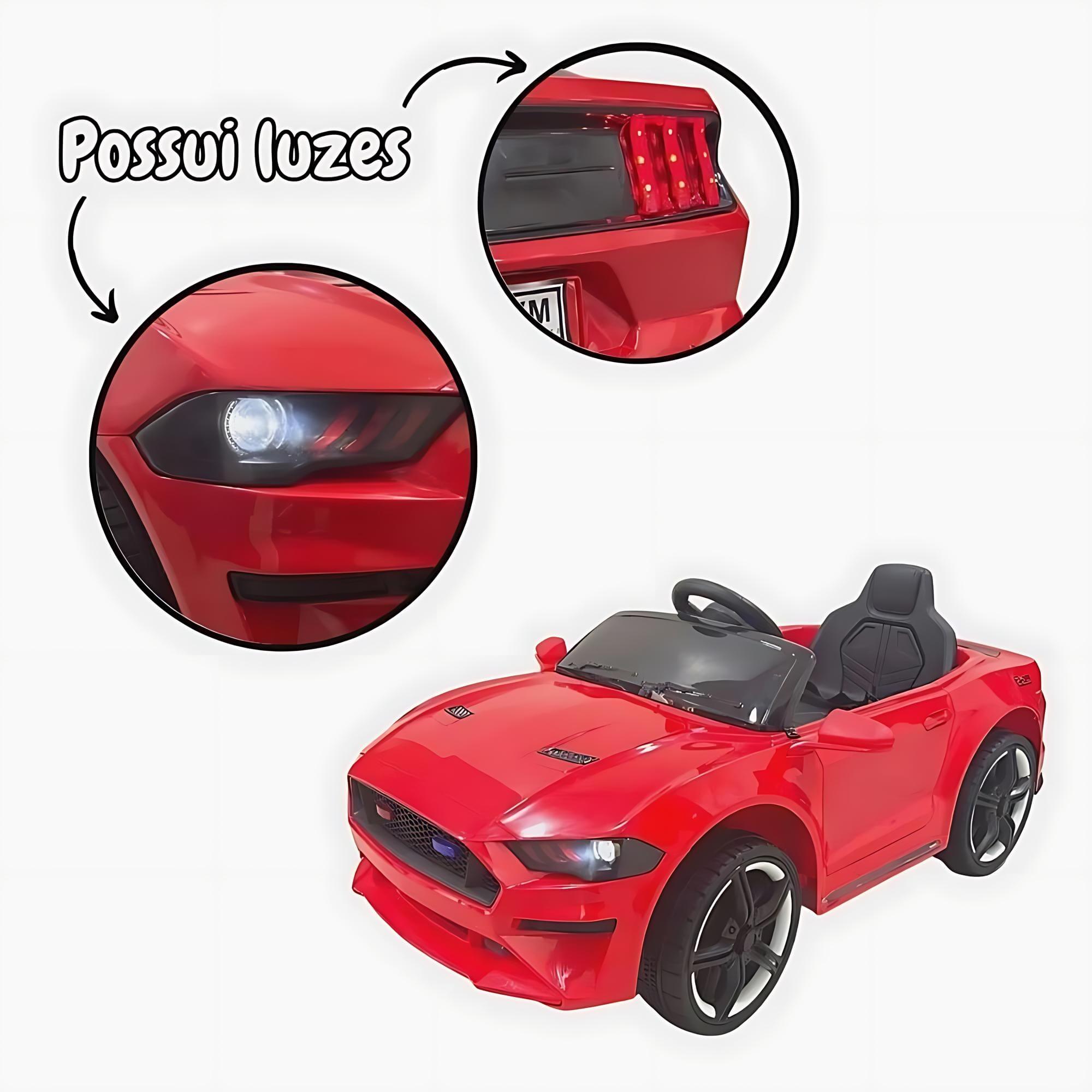 Carrinho Elétrico Vermelho Bateria 6v Recarregavel com Luz e Som ImportWay - BW240VM