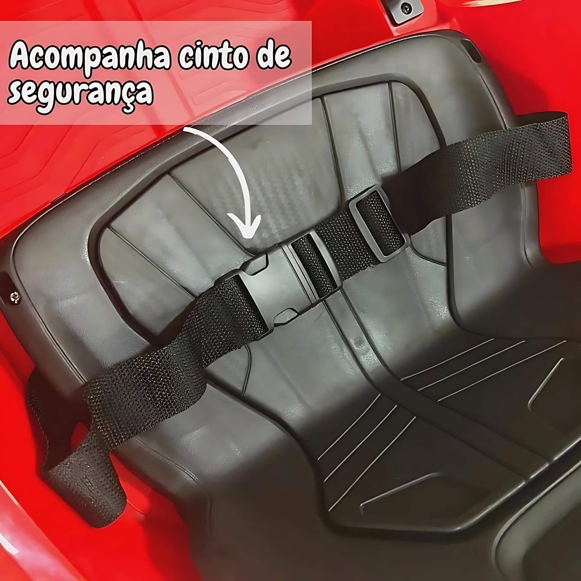 Carrinho Elétrico Vermelho Bateria 6v Recarregavel com Luz e Som ImportWay - BW240VM