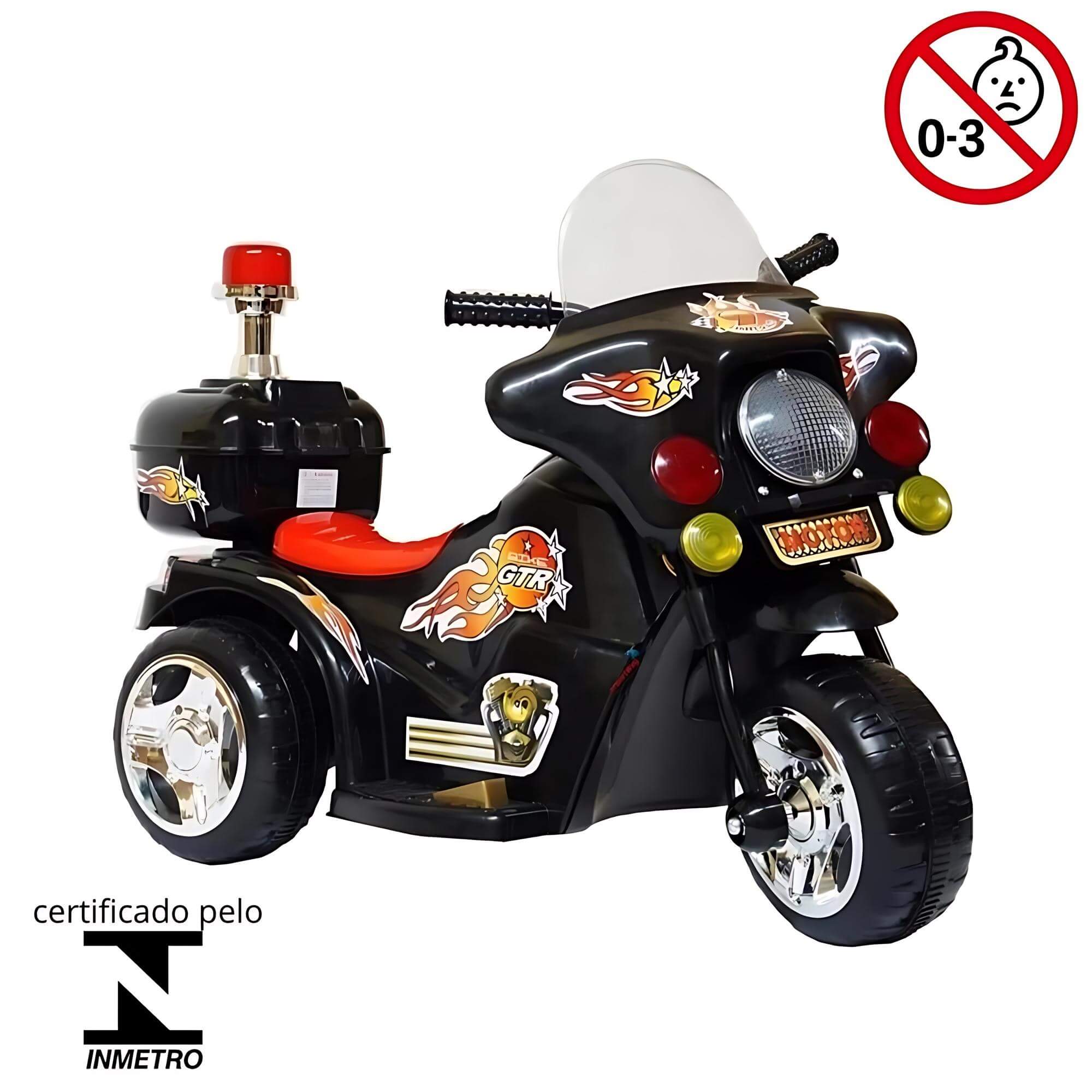 Motocicleta Mini Moto Elétrica Infantil C/ Luz e Som Frente e Ré Preto ImportWay -  BW006PR