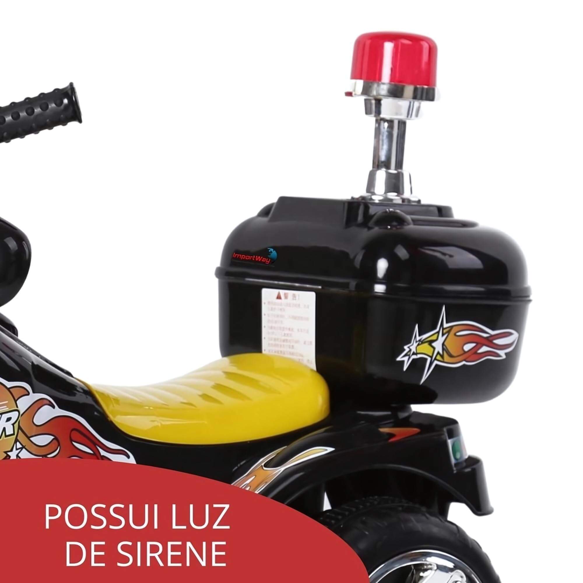 Motocicleta Mini Moto Elétrica Infantil C/ Luz e Som Frente e Ré Preto ImportWay -  BW006PR