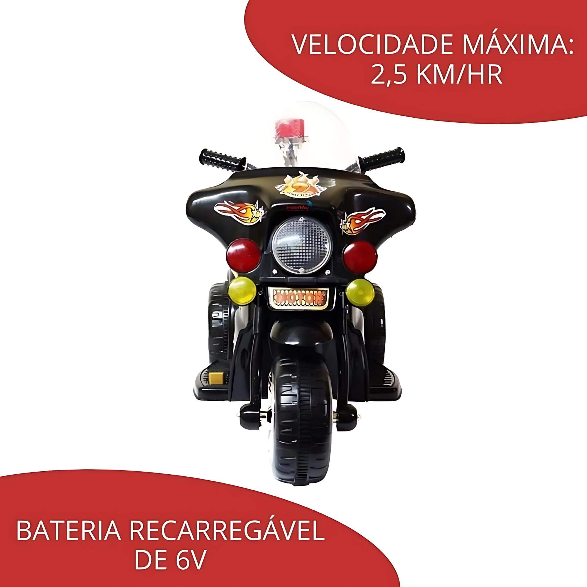 Motocicleta Mini Moto Elétrica Infantil C/ Luz e Som Frente e Ré Preto ImportWay -  BW006PR
