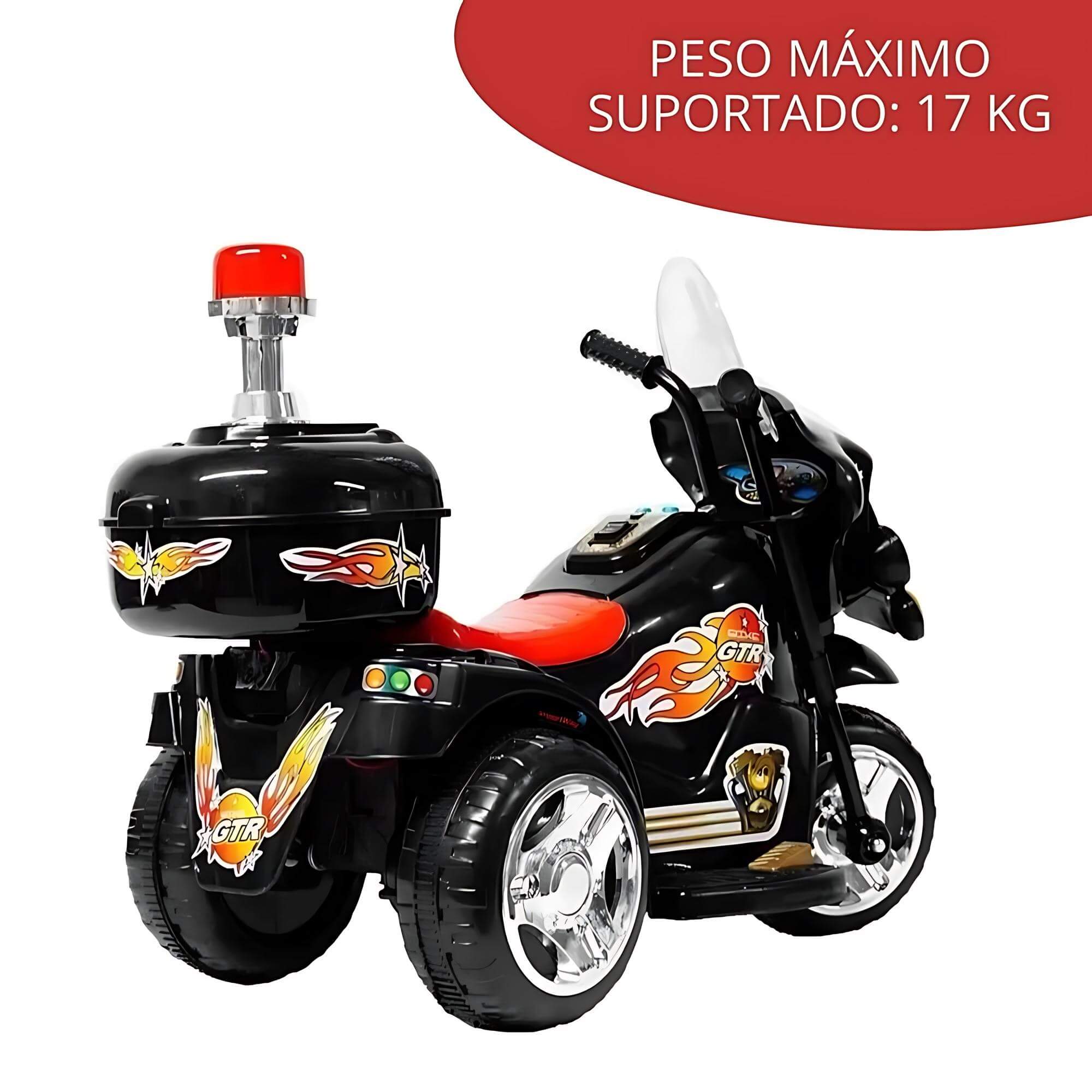Motocicleta Mini Moto Elétrica Infantil C/ Luz e Som Frente e Ré Preto ImportWay -  BW006PR