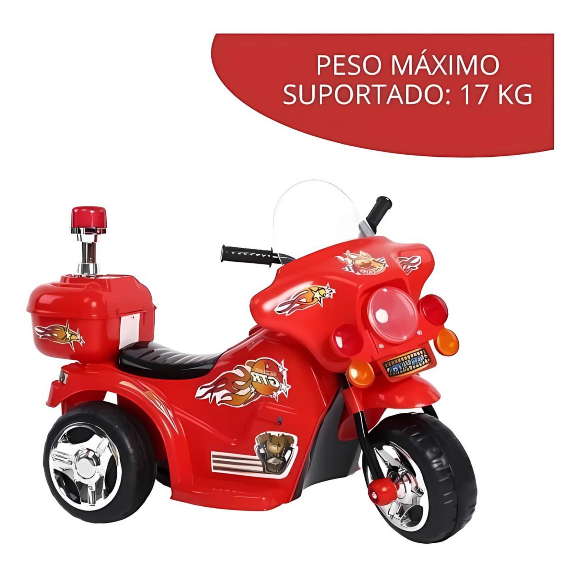 Motocicleta Mini Moto Elétrica Infantil Recarregável com Som Vermelho ImportWay - BW006VM