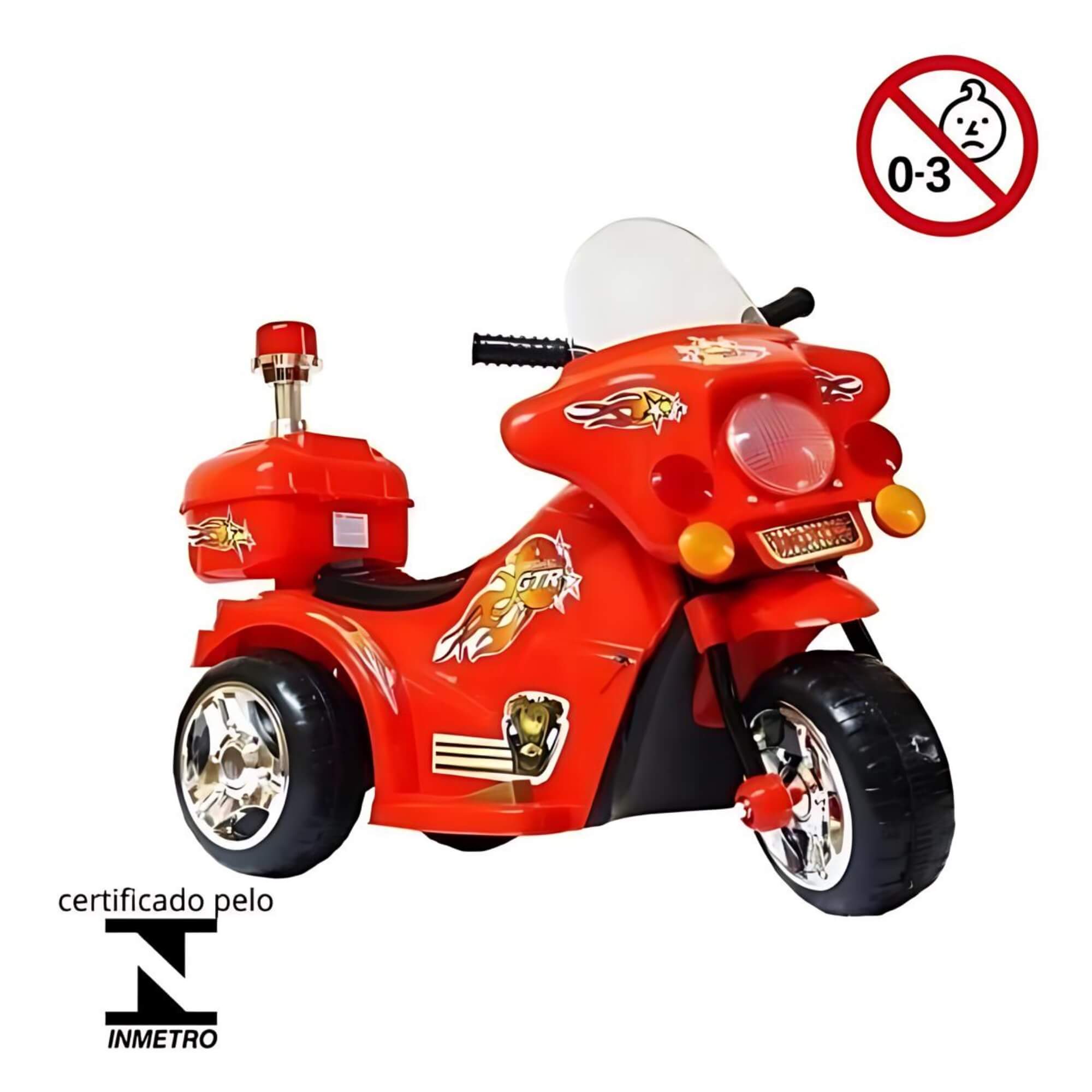 Motocicleta Mini Moto Elétrica Infantil Recarregável com Som Vermelho ImportWay - BW006VM