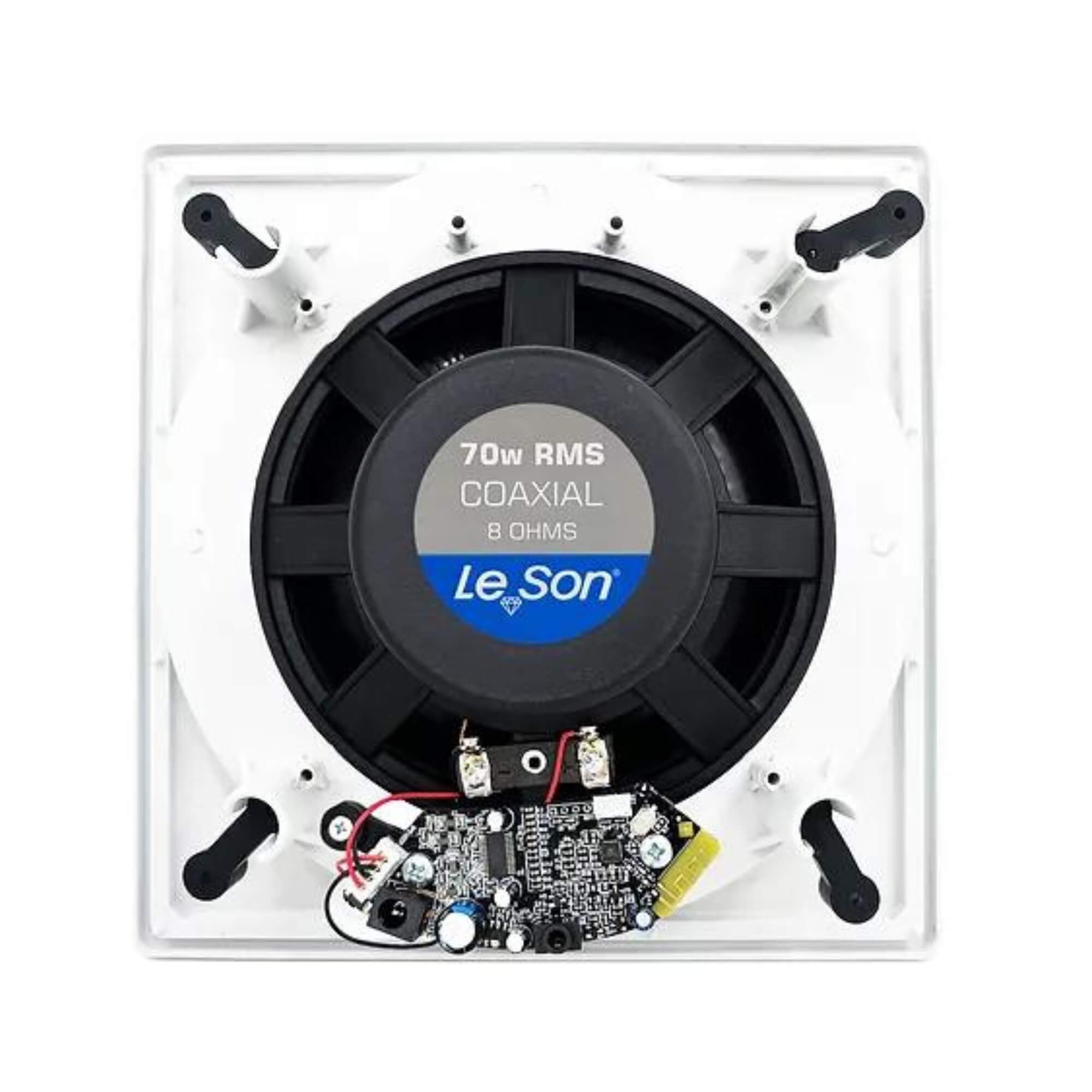 Kit Arandela de Som Ambiente Quadrada Branca Ativa e Passiva 70W RMS Leson - 2LSQUADBR